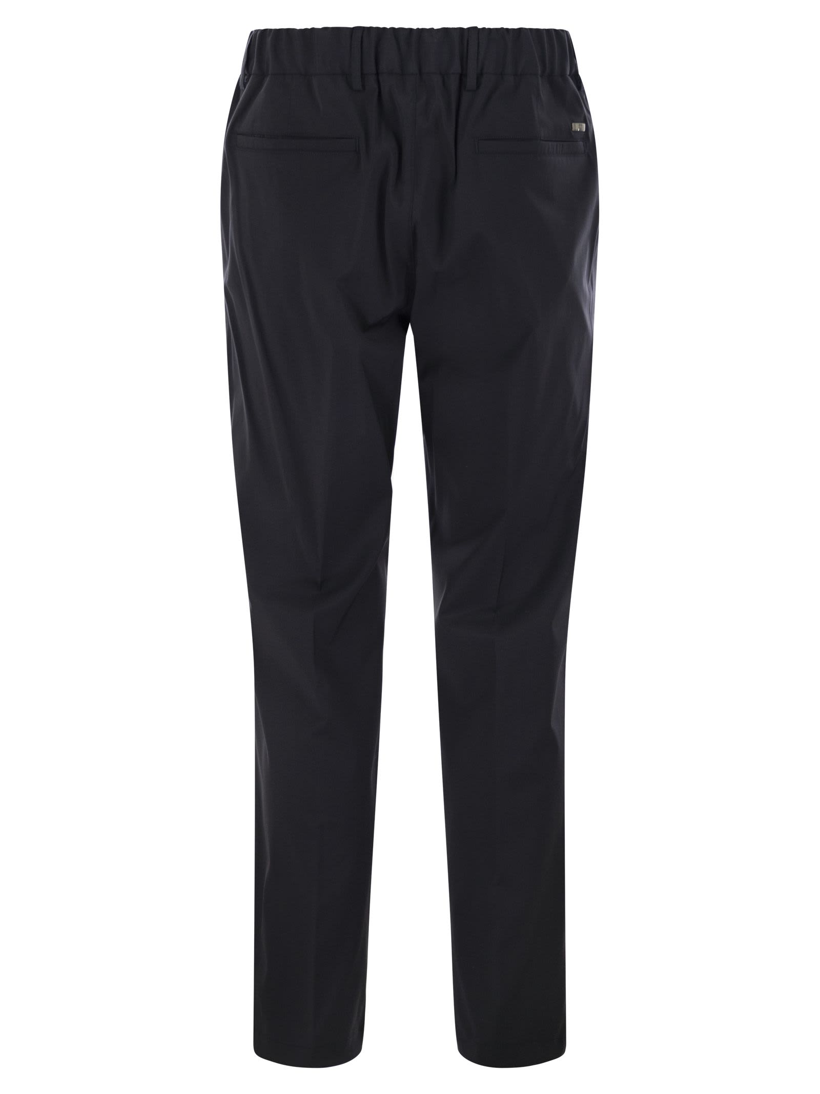 Herno Tech Wool Trousers In Blue