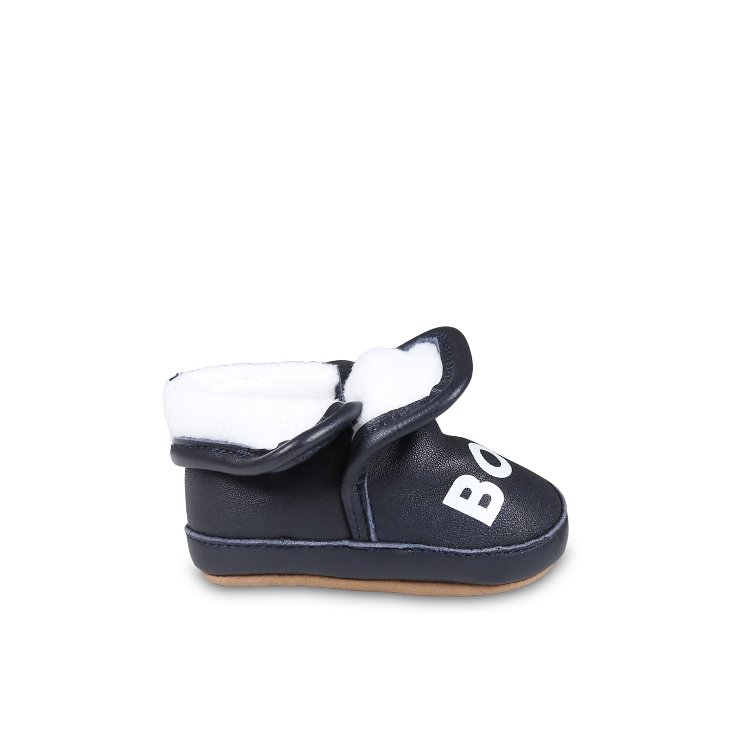 Hugo Boss Blue Slippers For Baby Boy With Logo In Blue
