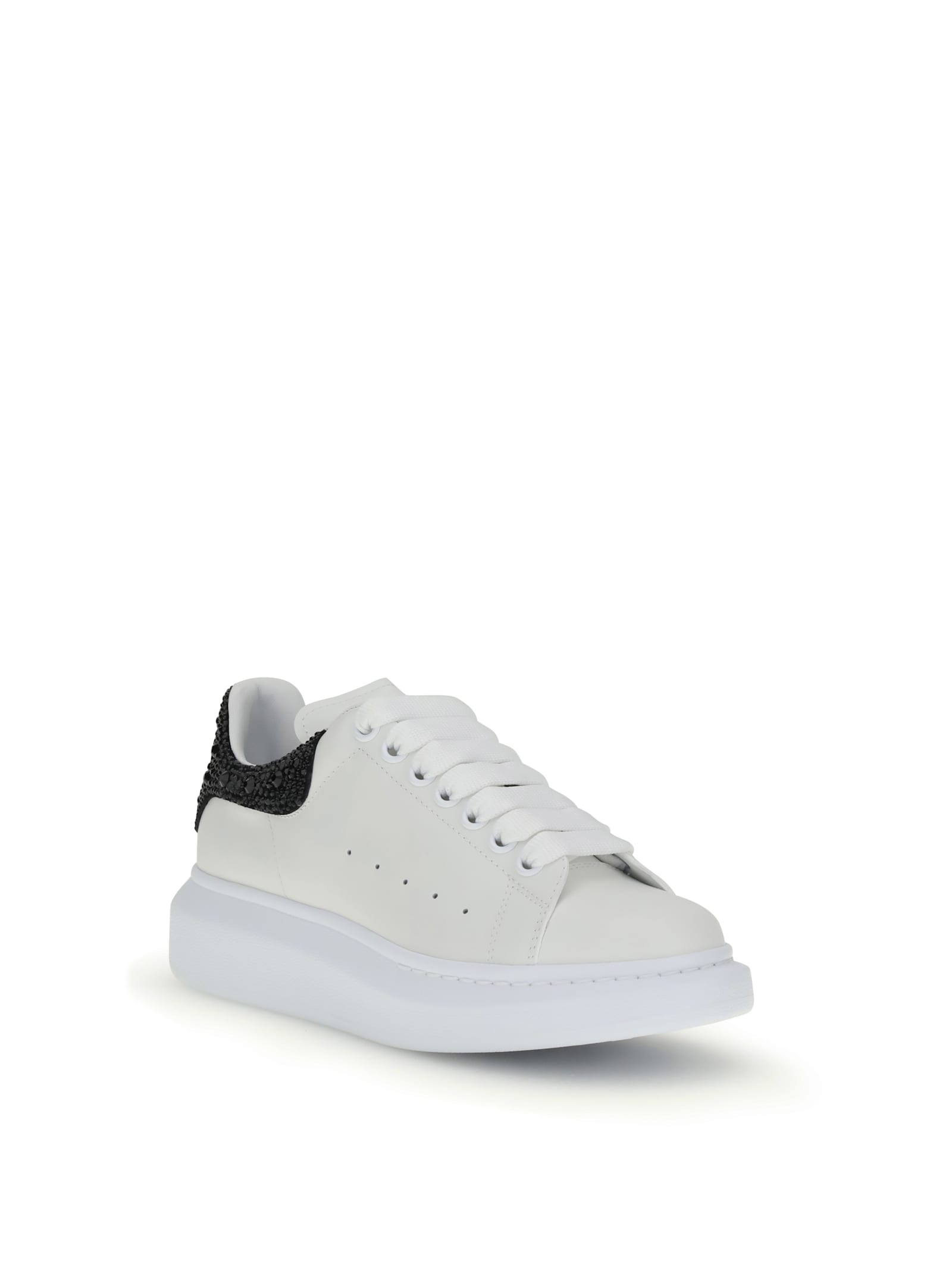 Alexander Mcqueen Crystal-embellished Leather Exaggerated-sole Sneakers In Multi