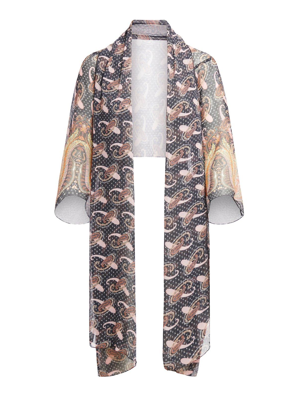 Etro Paisley-printed Open Front Cape