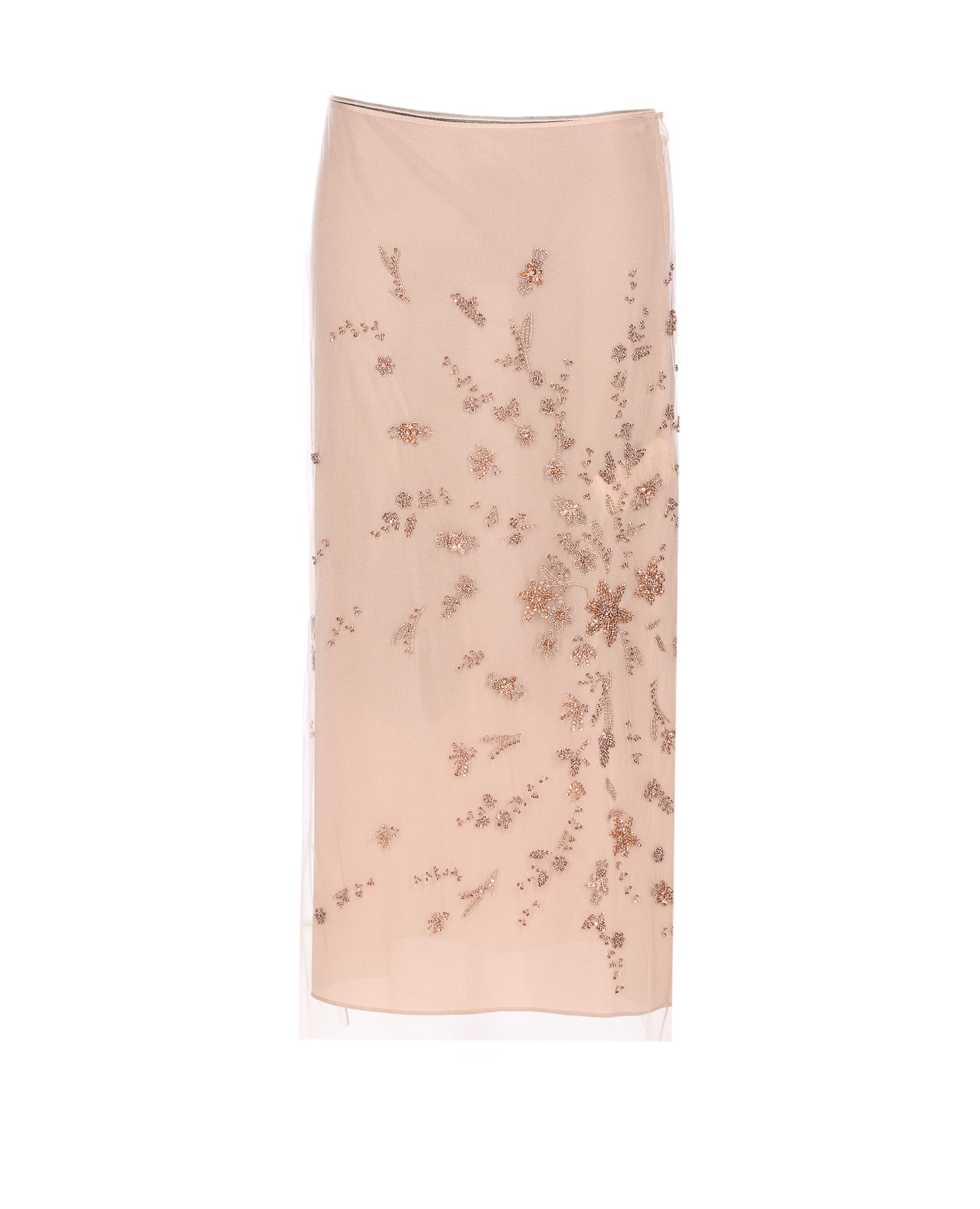 Fendi Gonna In Tulle Rosa Con Ricami In Pink