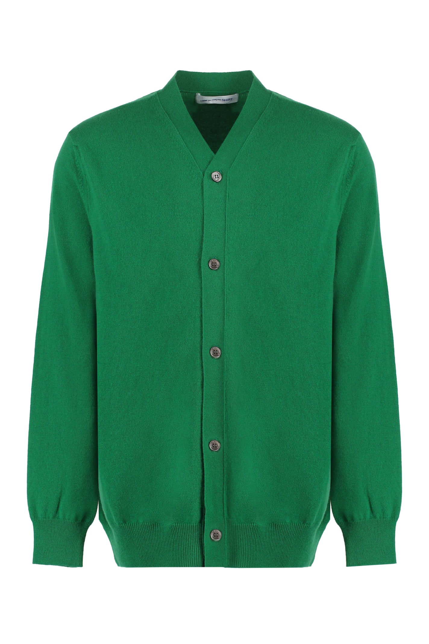 Shop Comme Des Garçons Shirt Wool Cardigan In Green