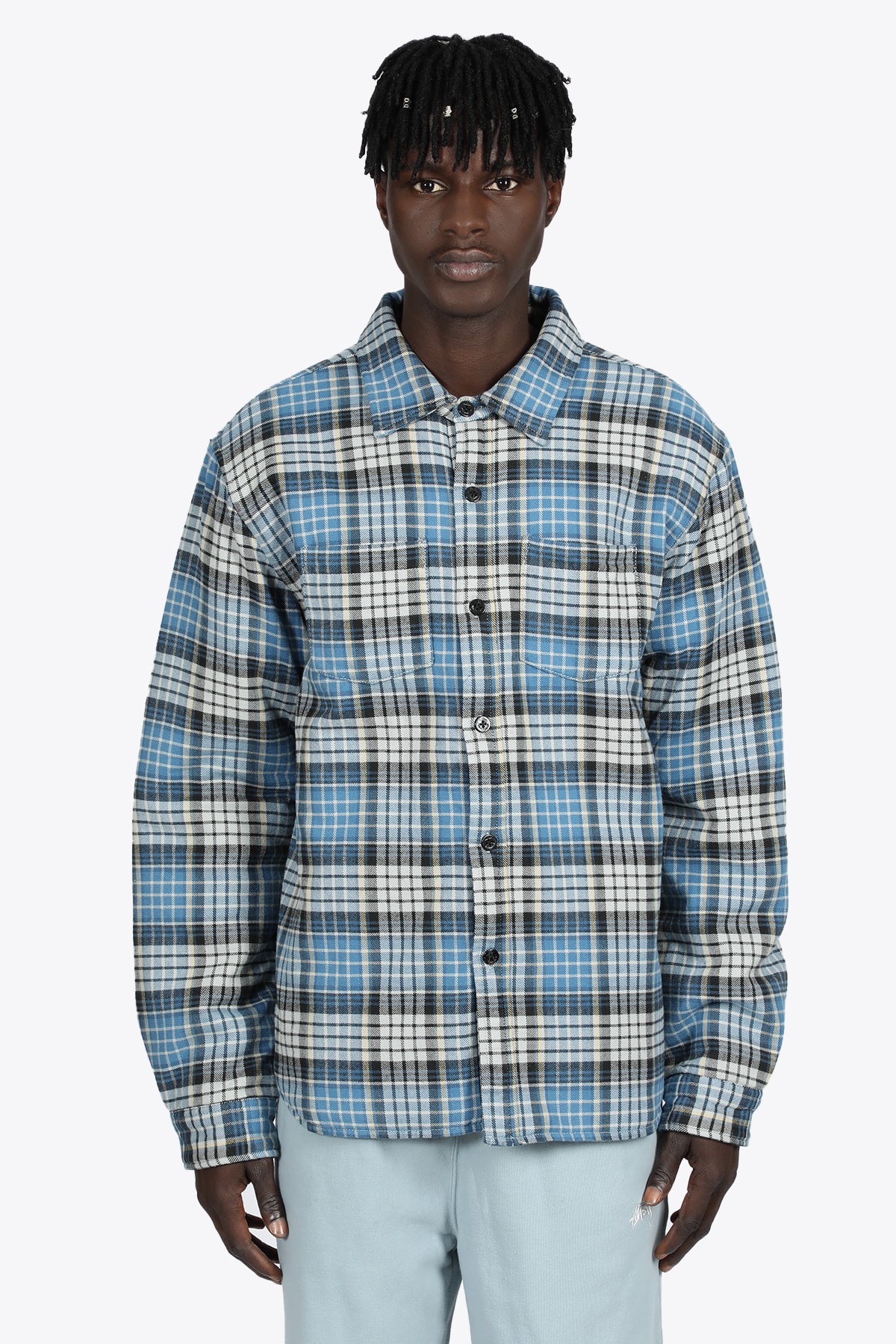 Stussy Quilted Lined Plaid Shirt Check flannel quilted shirt