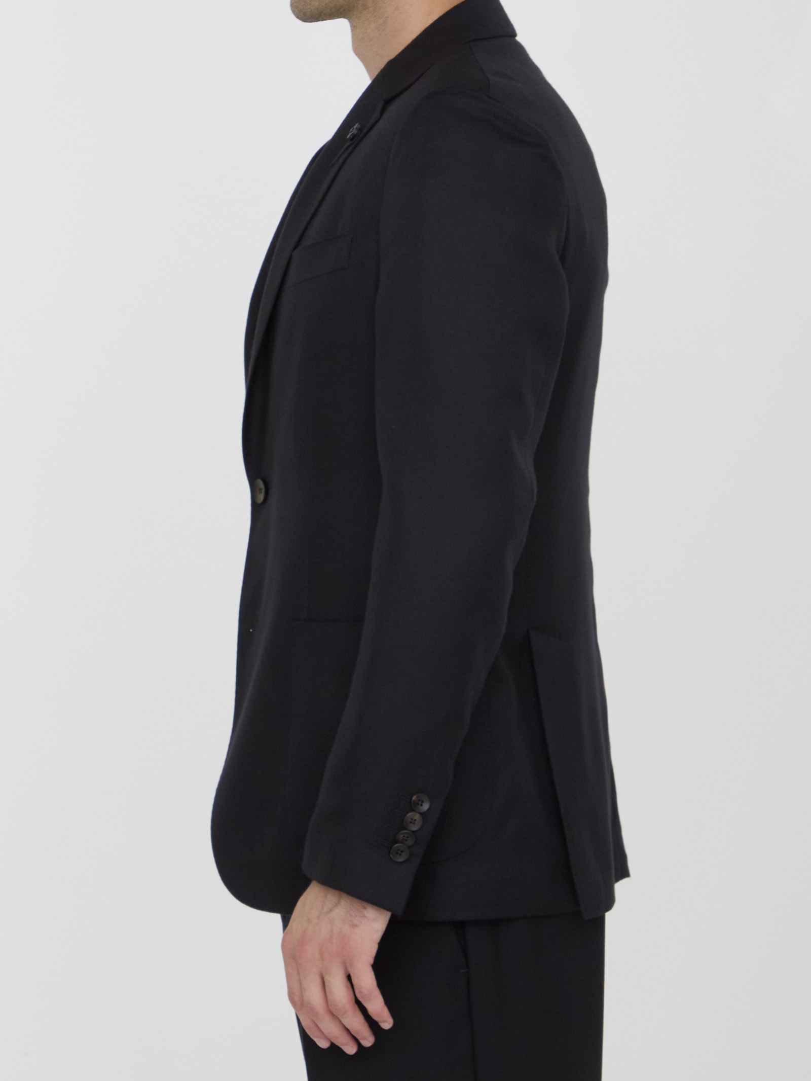 Shop Lardini Cashmere Blend Jacket In Black