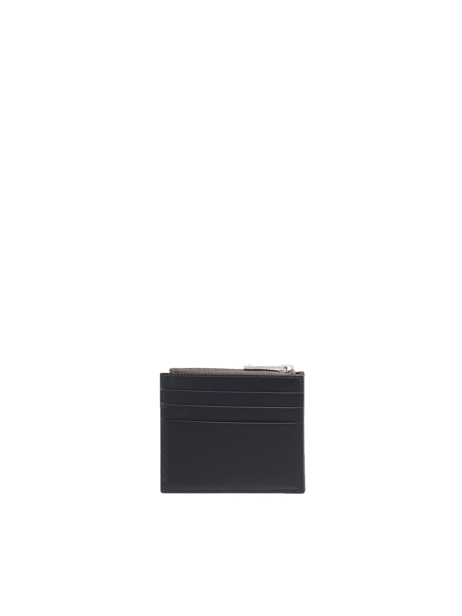 Ferragamo Logo Printed Zipped Cardholder In Gray