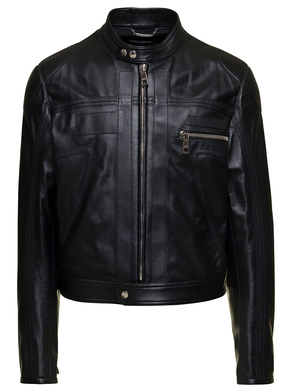 Dolce & Gabbana Black Nappa Leather Jacket