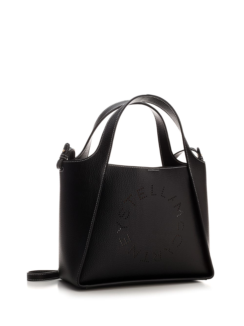 Shop Stella Mccartney Black Stella Logo Handbag