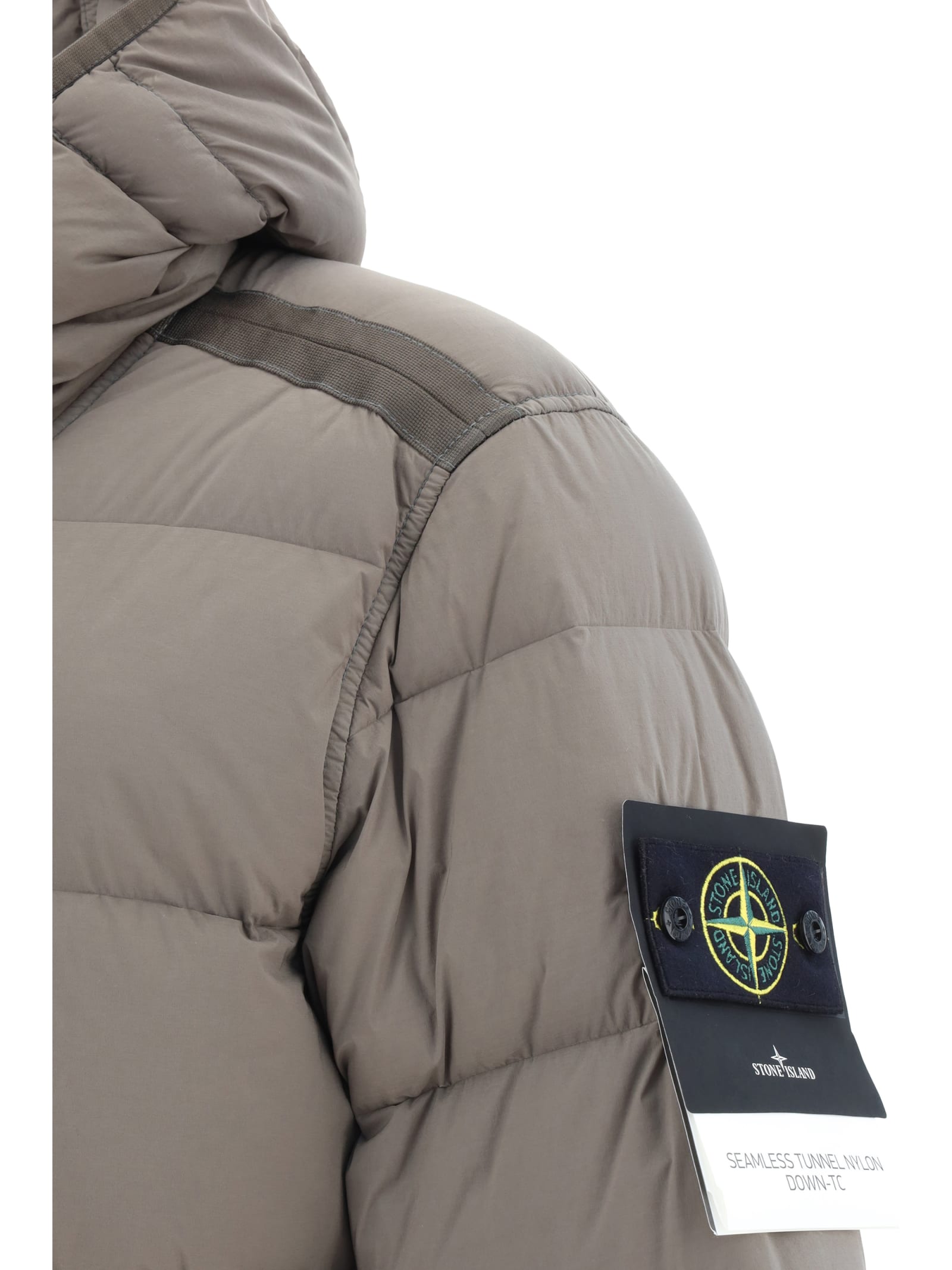 Shop Stone Island Down Jacket In Brown