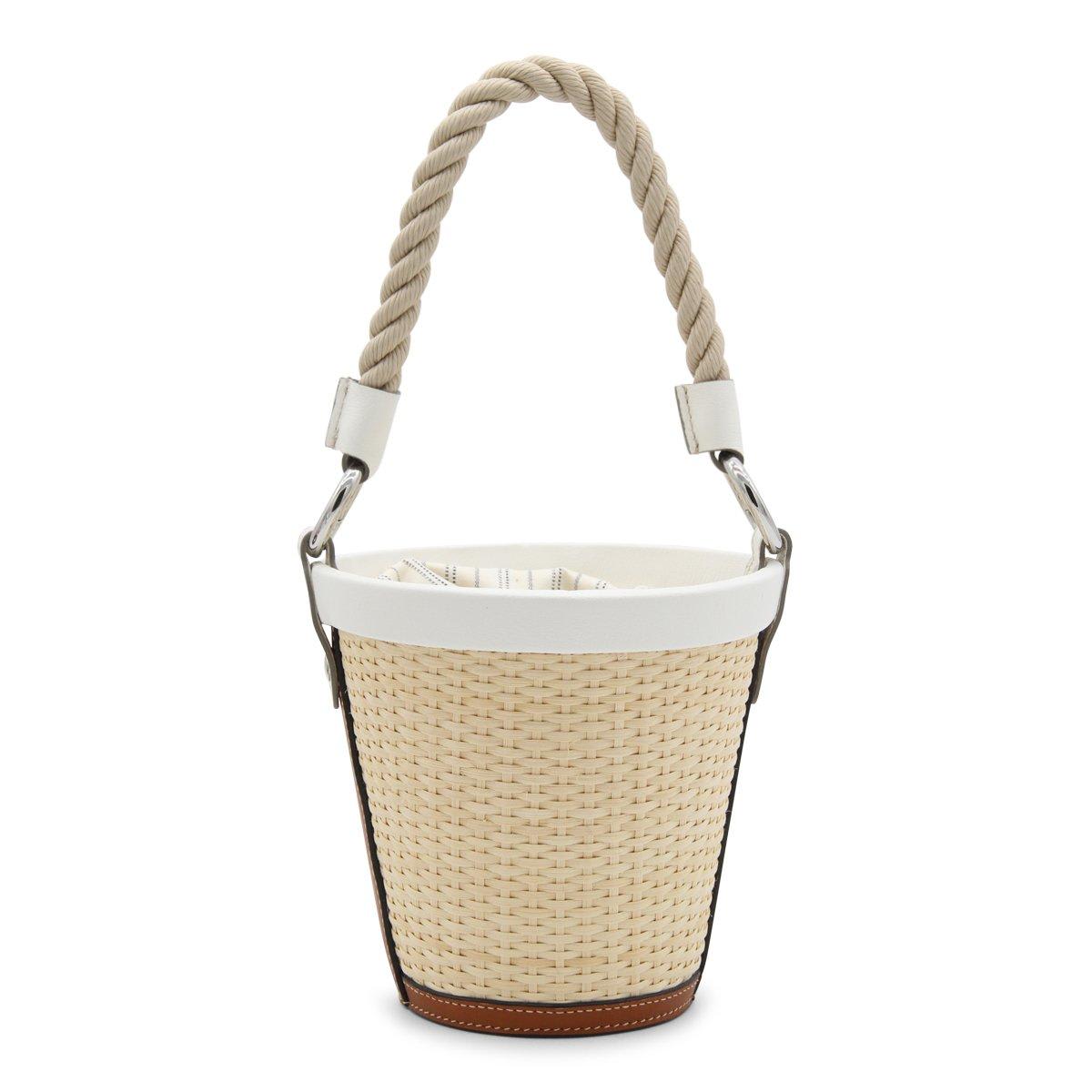 Shop Maison Margiela Fire Bucket Drawstring Shoulder Bag In White