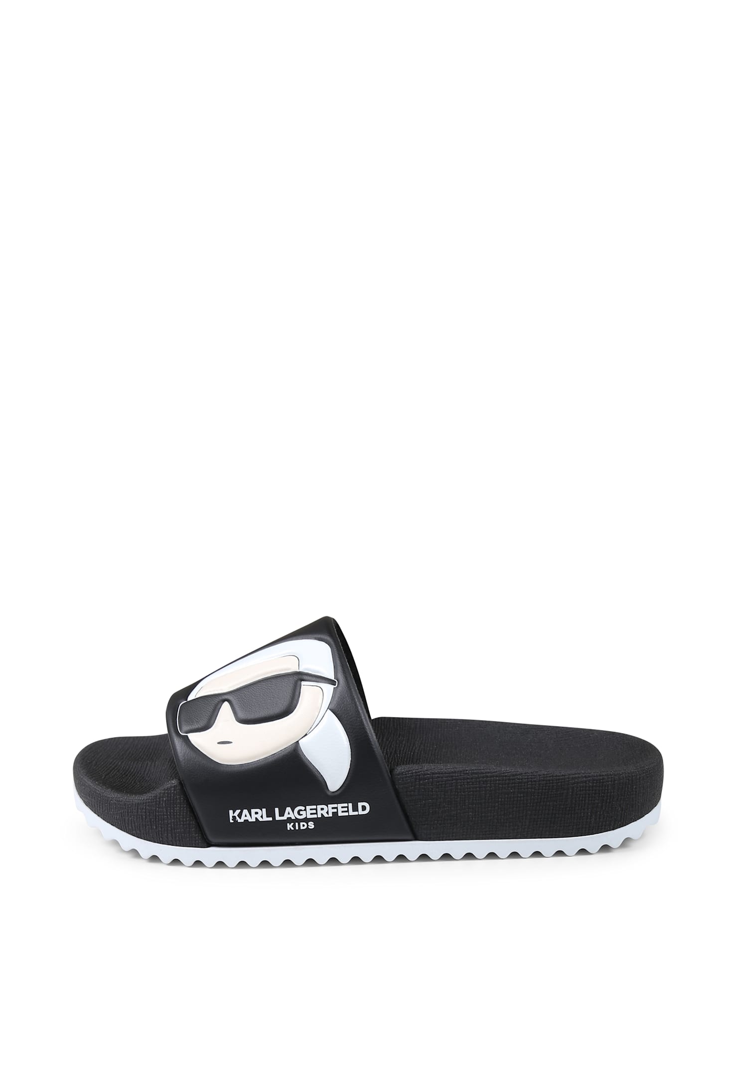 Karl Lagerfeld Black Slippers For Kids With