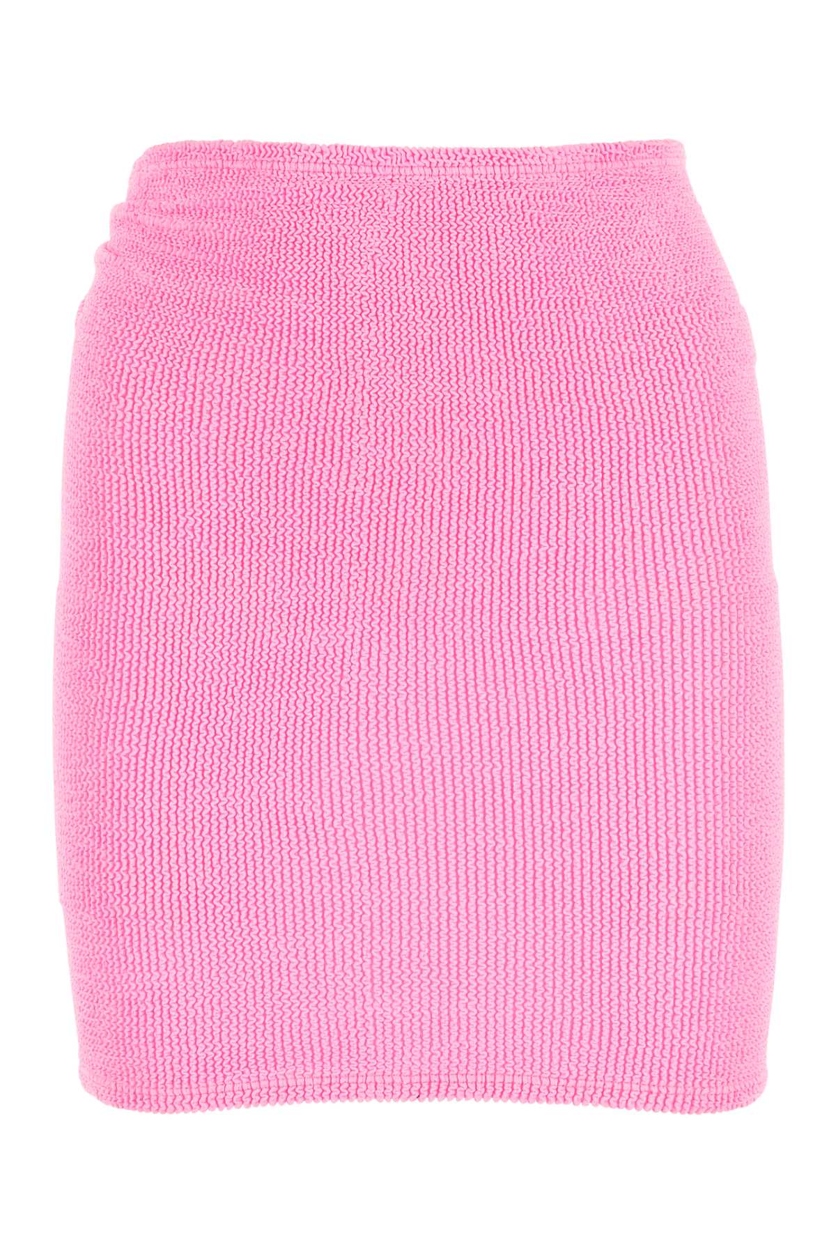 Fluo Pink Stretch Nylon Blend Miniskirt