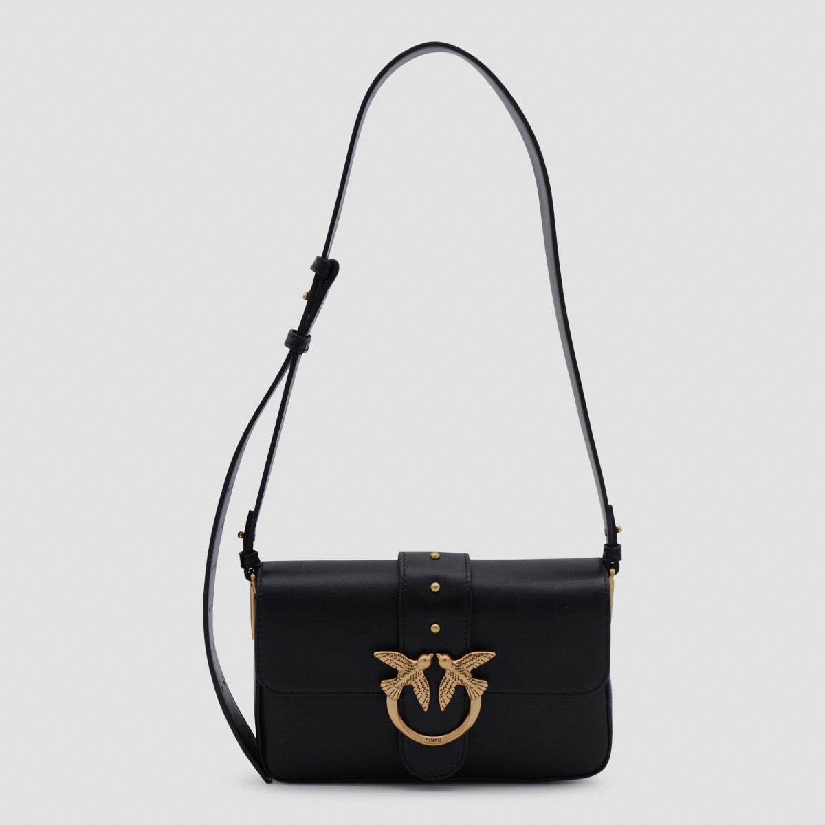 Pinko Love One Mini Slouchy Fl Pelle In Black