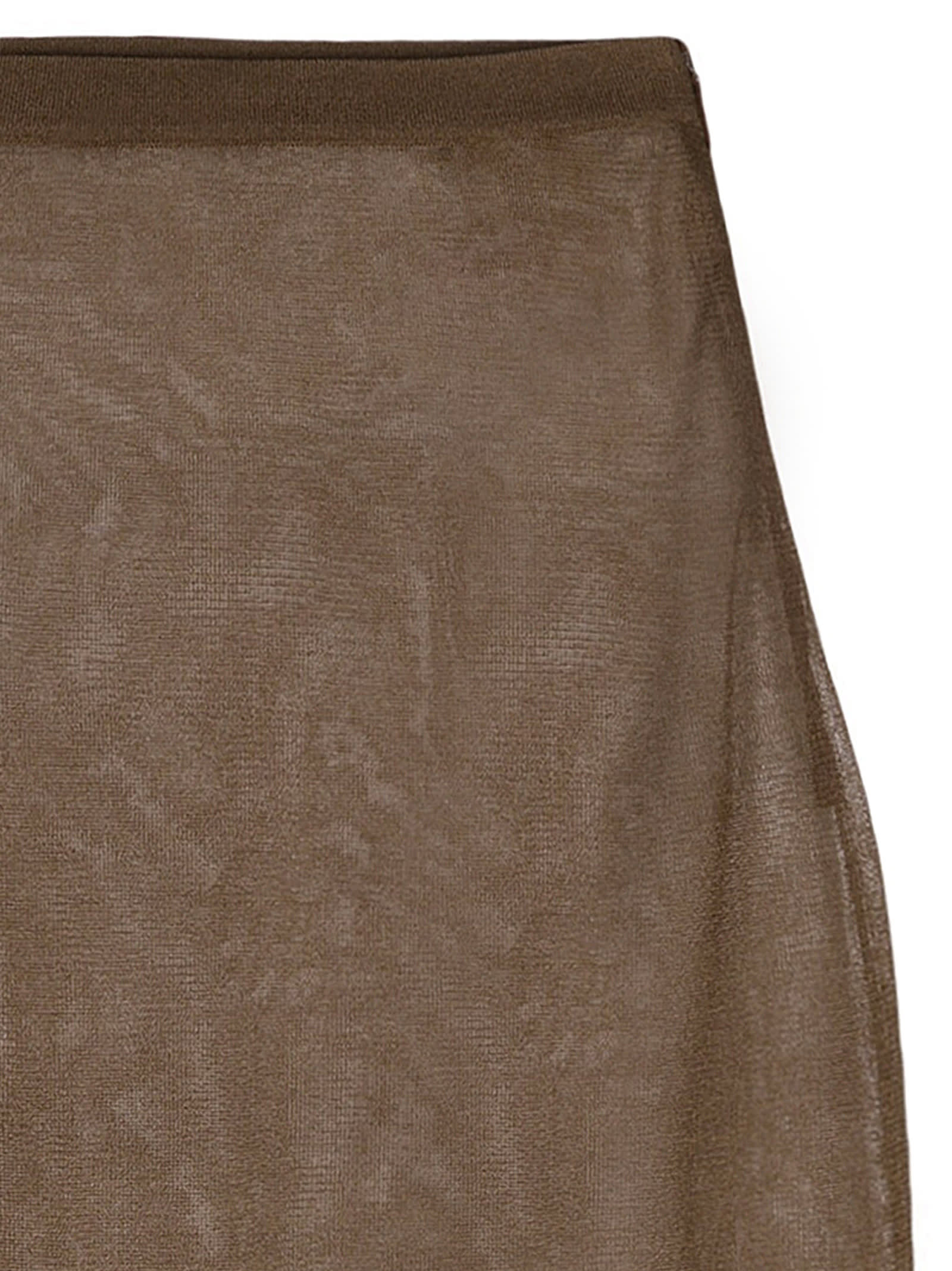 Shop Saint Laurent Knitted Pencil Skirt In Brown