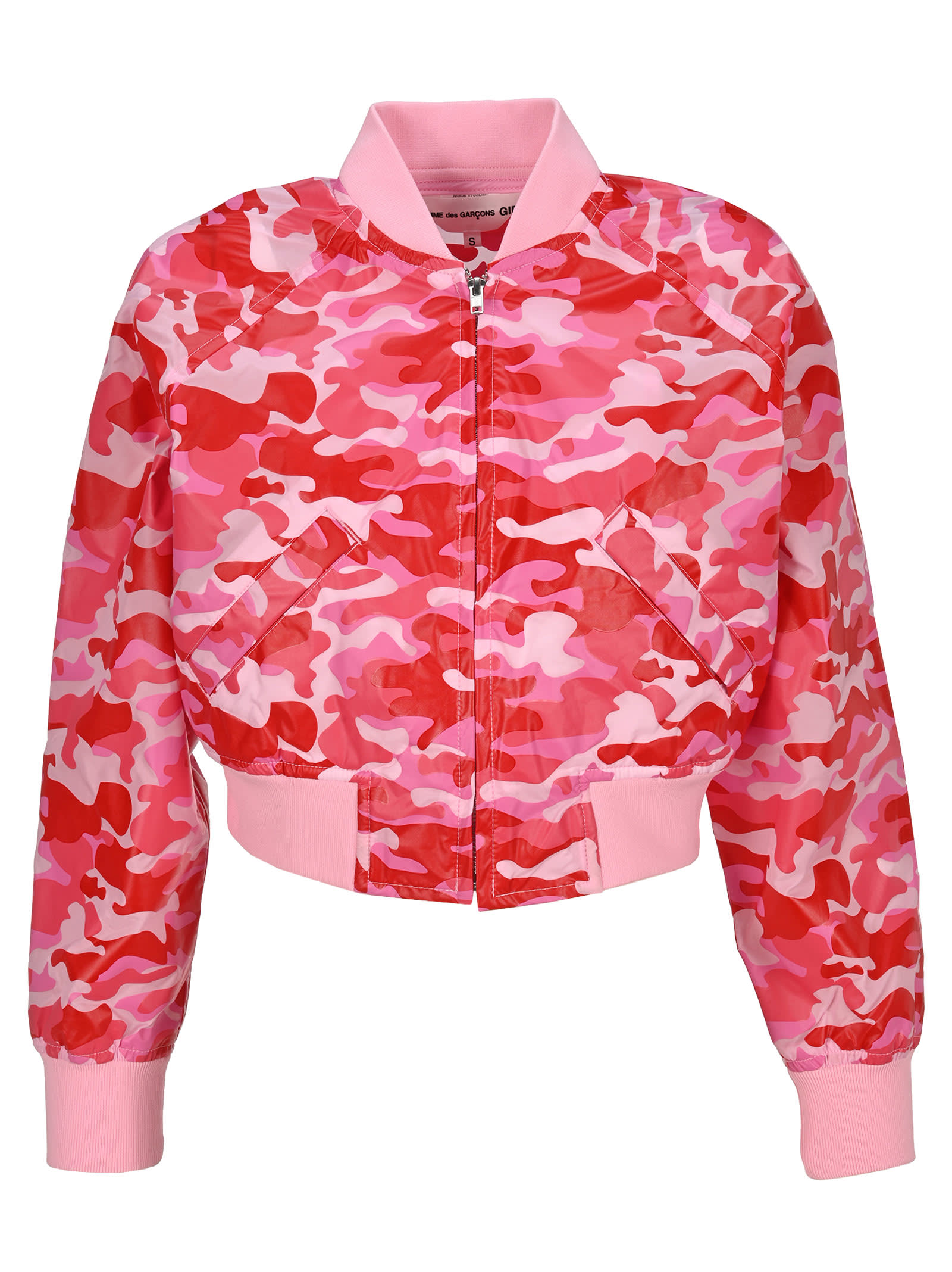 Comme Des Gar?ns Girl Pink Camouflage Cropped-bomber Jacket