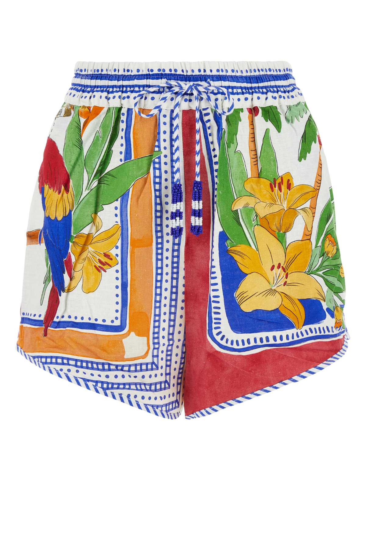 Printed Linen Blend Shorts