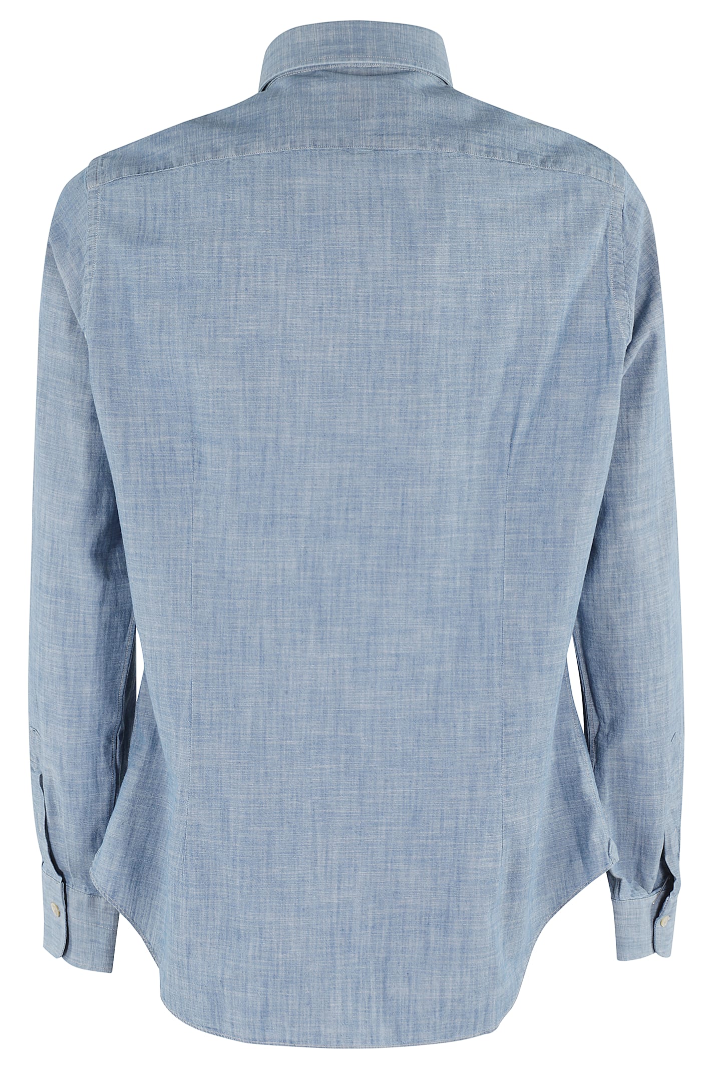Eleventy Long-sleeve Cotton Denim Shirt In N Blu
