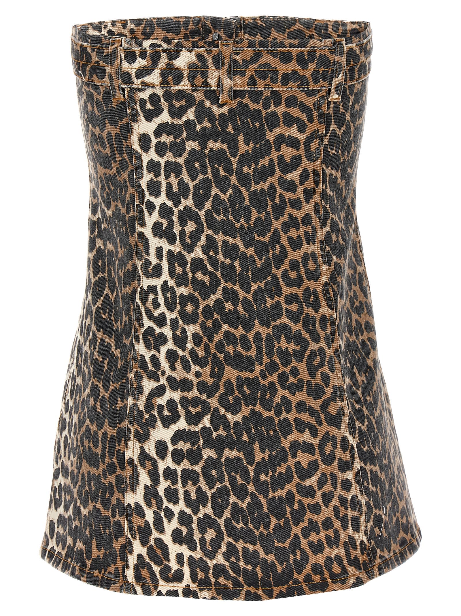 Shop Ganni Leopard Top In Multicolor