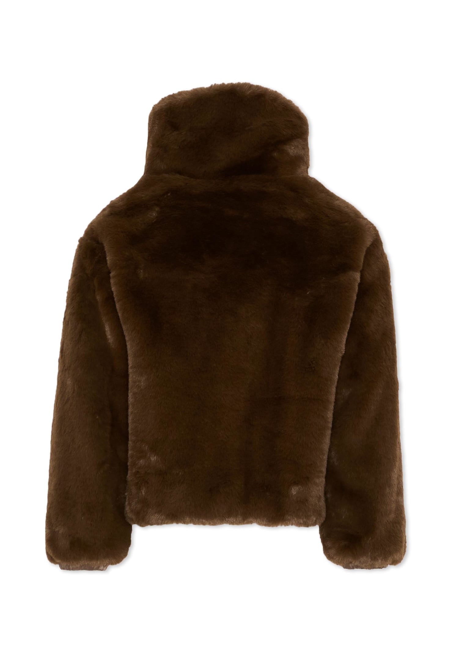 Save The Duck Brown Reversible Faux Fur For Girl In Brown