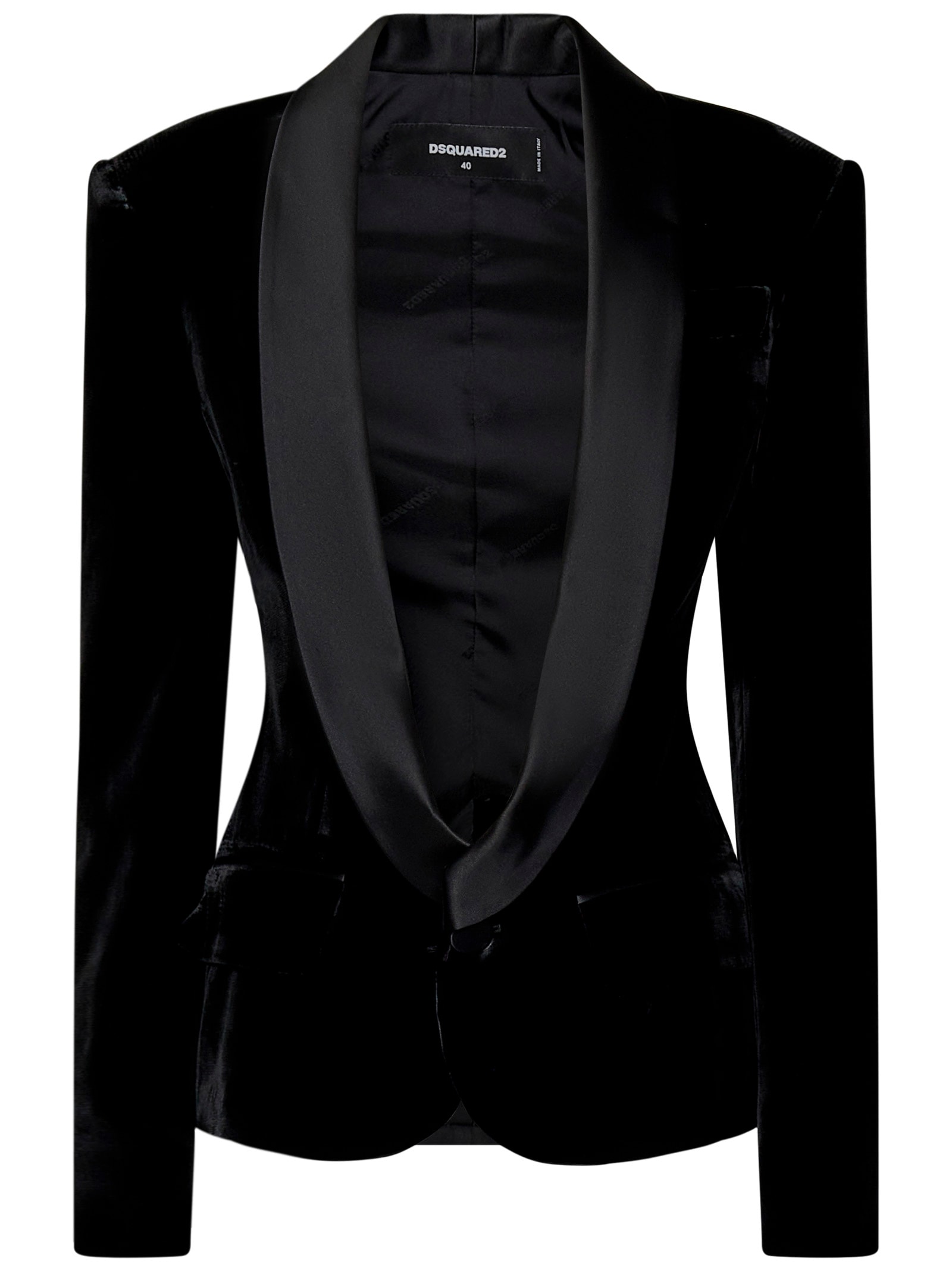 Shop Dsquared2 Dean Statement Blazer In Black