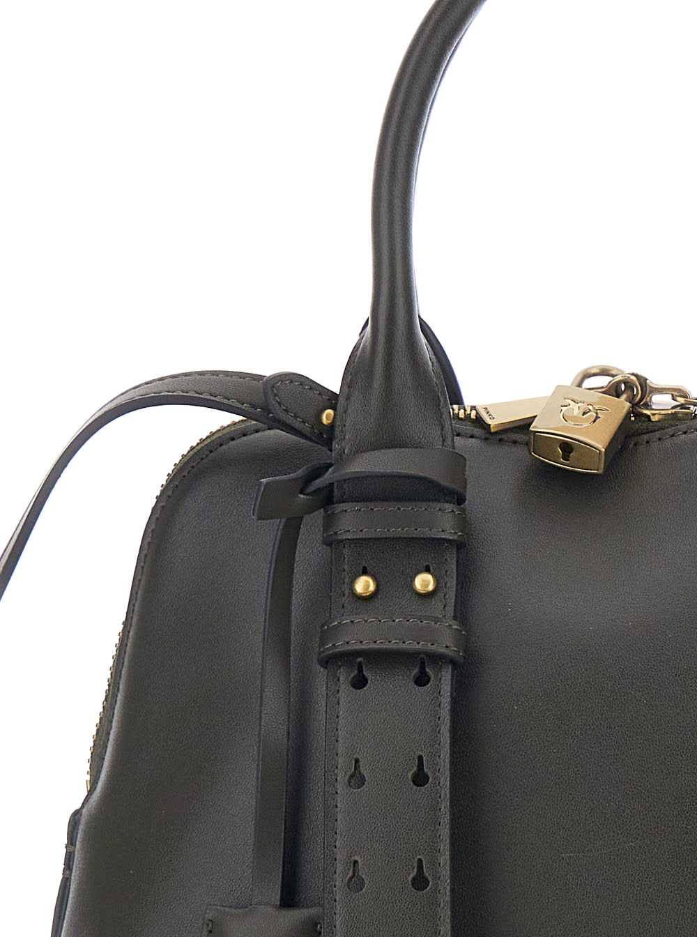 Pinko Green Medium Handbag With Adjustable And Removable Shoulder Strap And Love Birds Logo Plaque On The