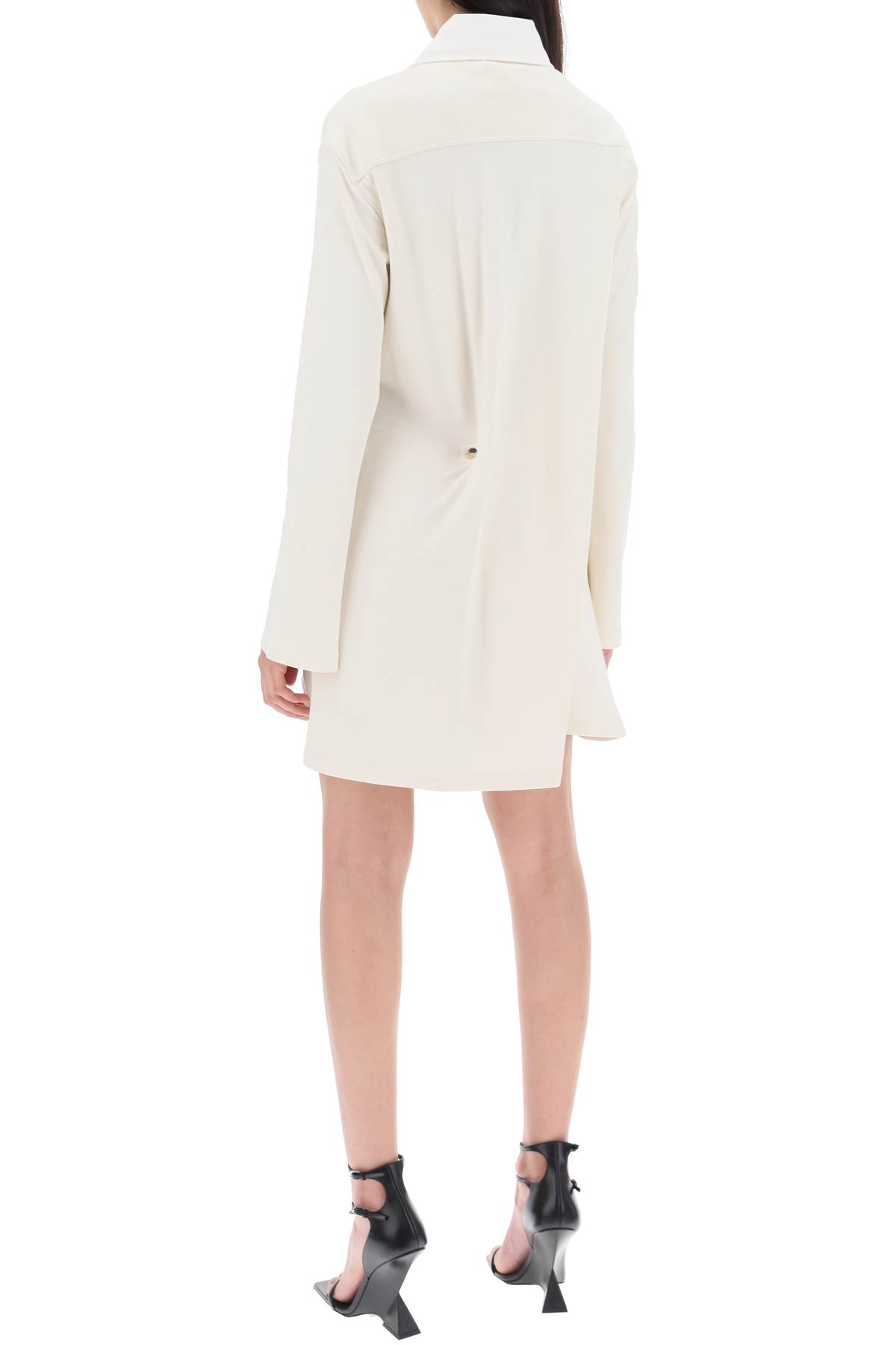 Shop Courrèges Twisted Polo Mini Dress In Natural (white)