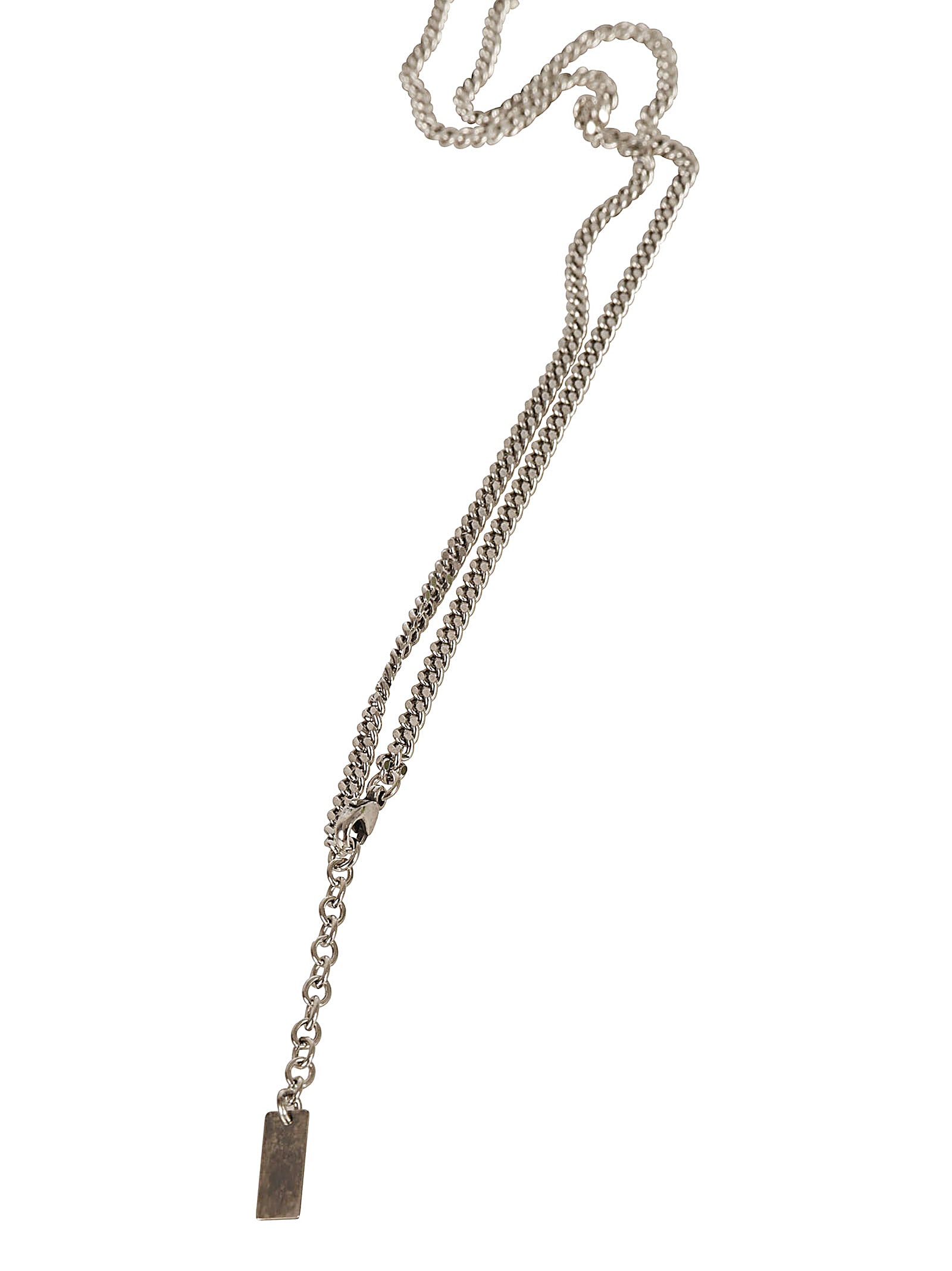 Shop Saint Laurent Collier Chain Necklace In Silver