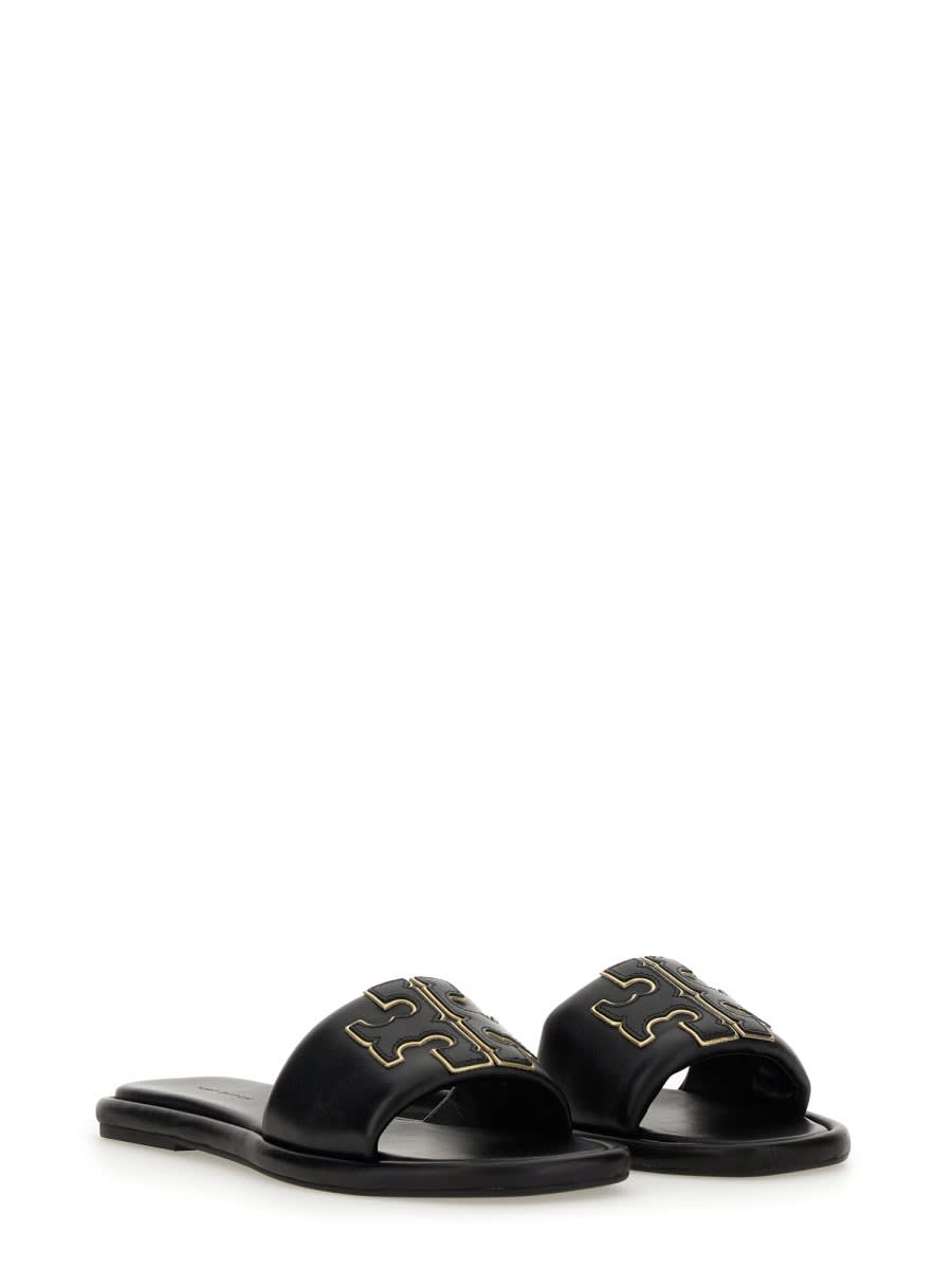 Shop Tory Burch Double T Sports Slider Sandal In Black