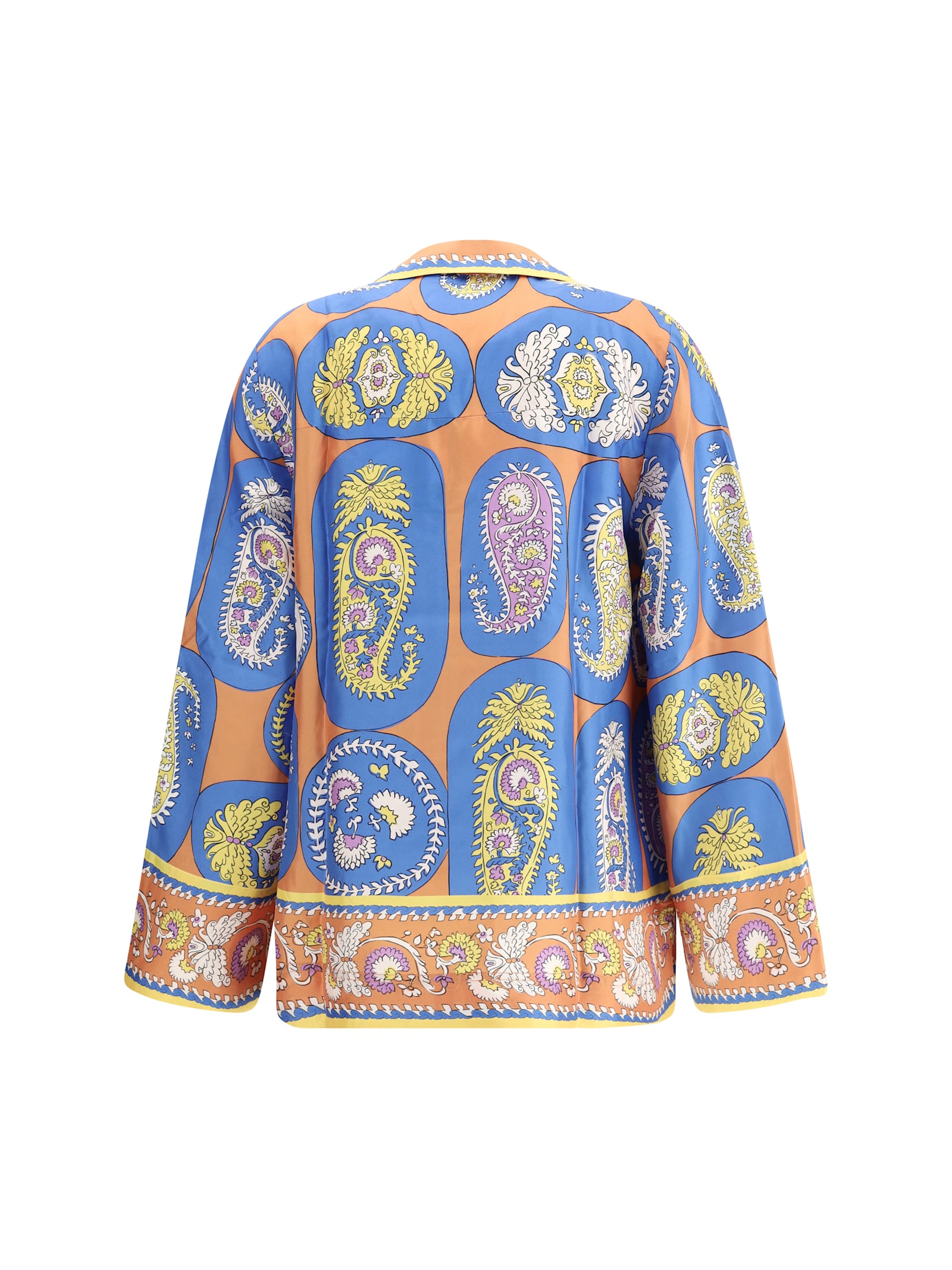 Alemais Luis Shirt Paisley Print In Tangerine
