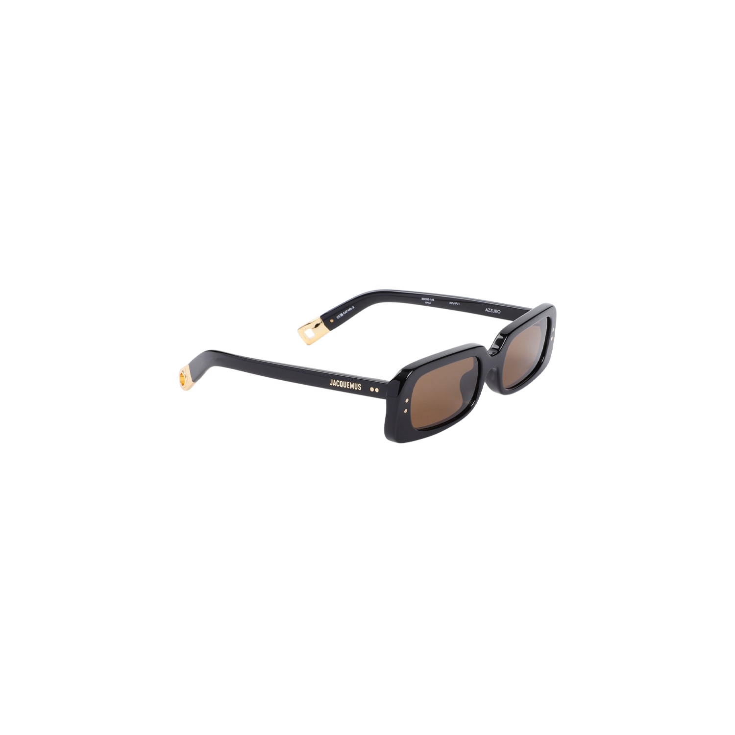 Shop Jacquemus Les Lunettes Sunglasses In Black Yellow Gold Brown