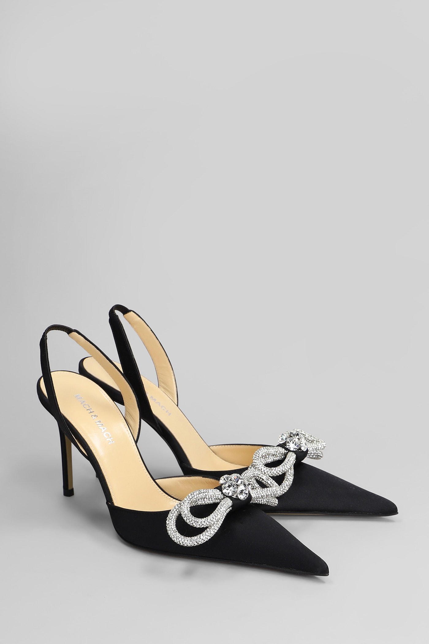 Mach & Mach Pumps In Black Silk In Black