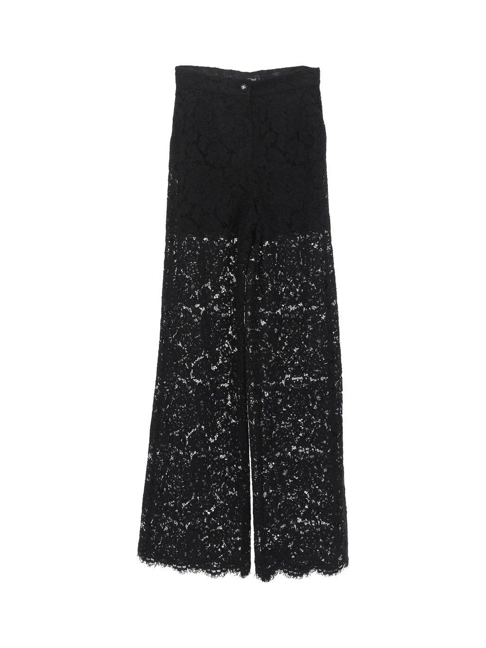 Dolce & Gabbana Flared-leg Lace Pants In Black