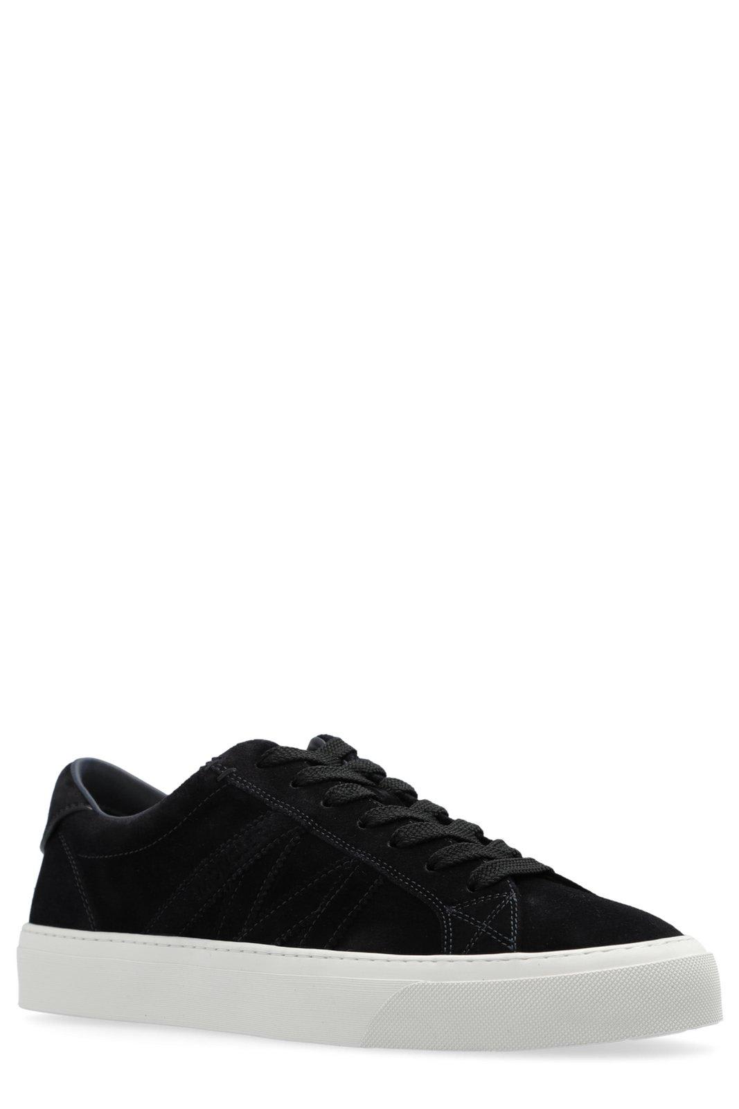 Shop Moncler Monaco M Lace-up Trainers In Black