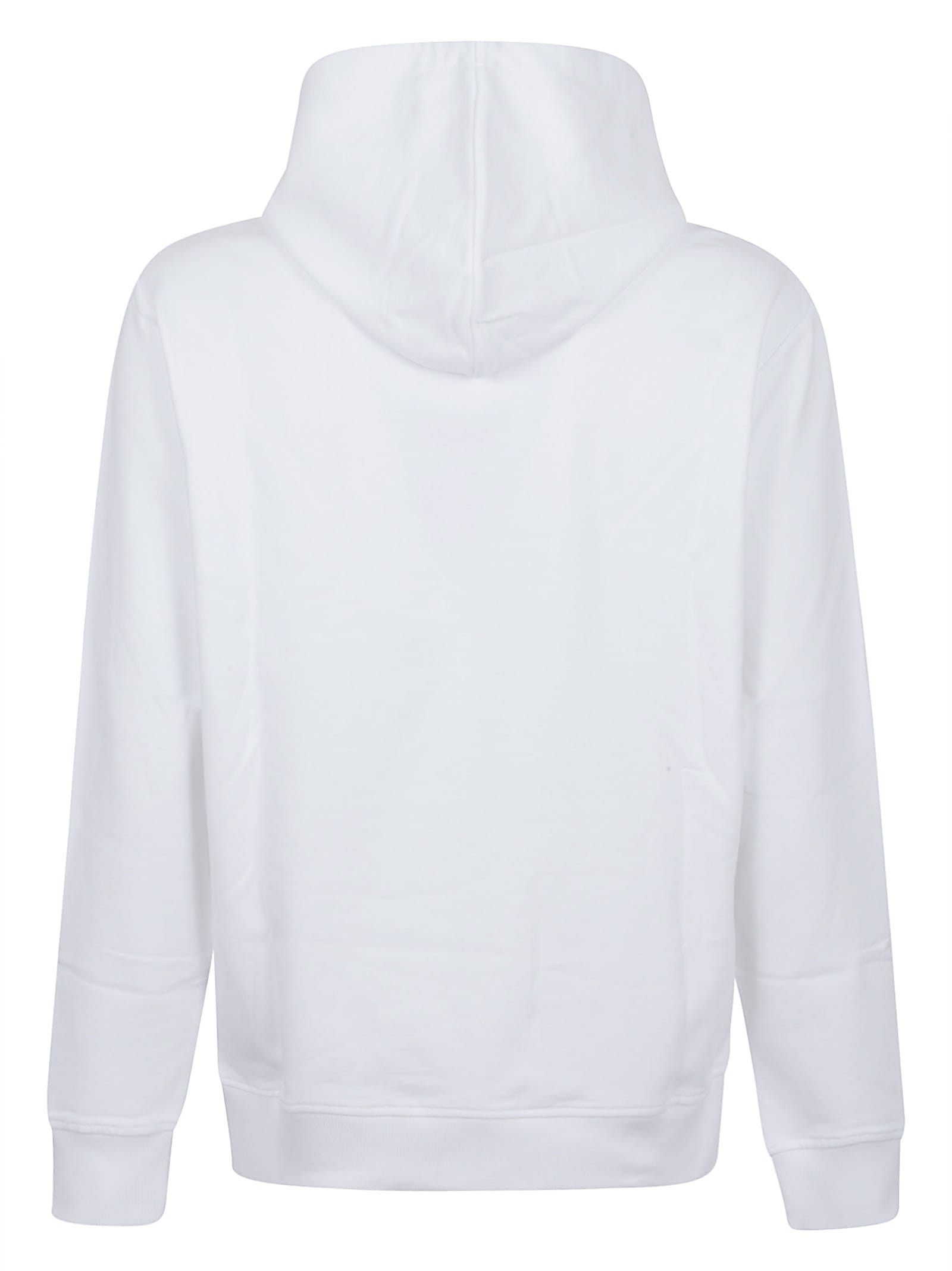 Balmain Cotton Sweatshirt With Adjustable Drawstring Hood And Iconic Embroidery In White