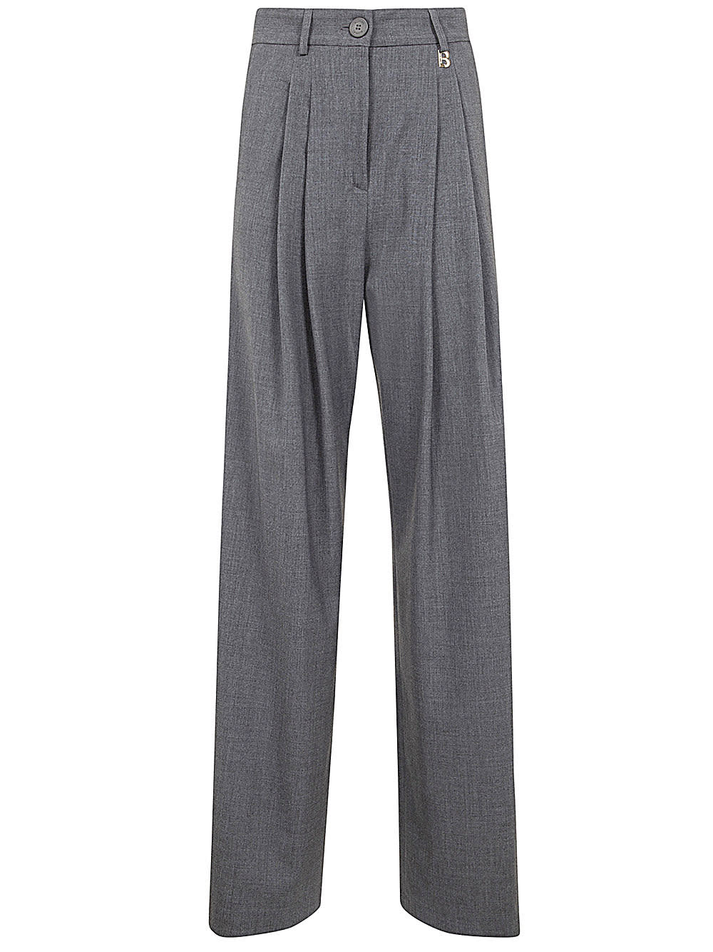 Shop Blugirl Melange Wide Leg Trousers In Melange Grey