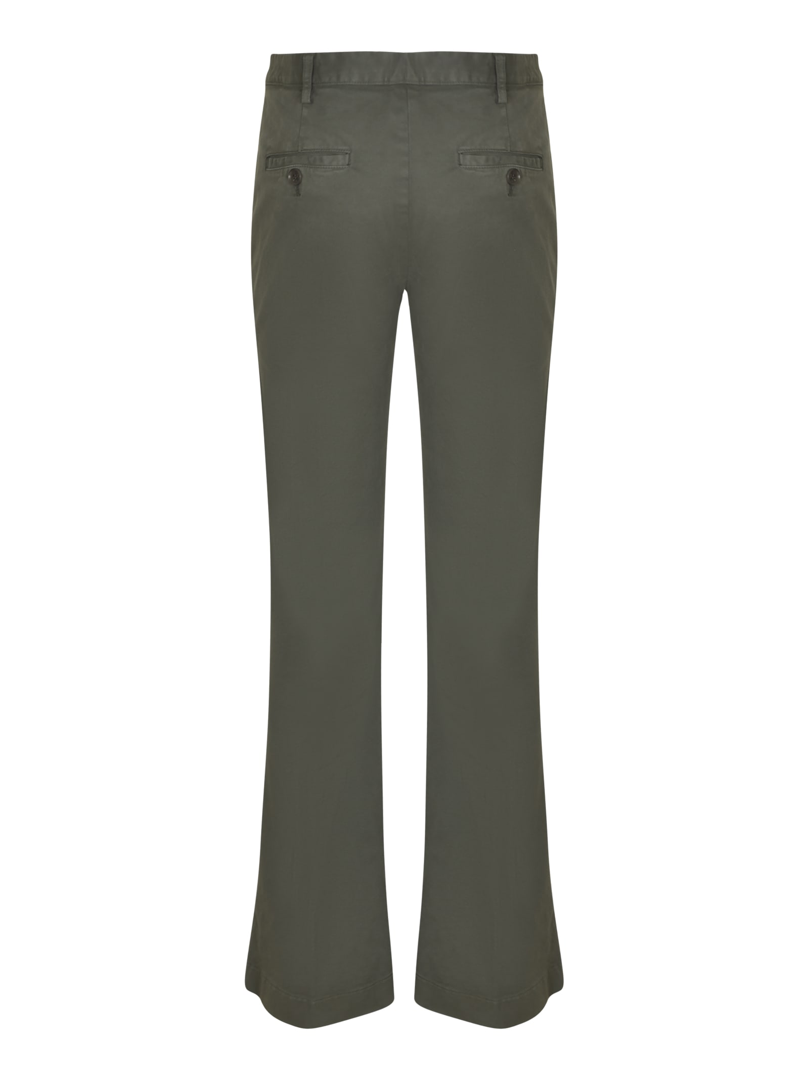 Shop Aspesi Slim Fit Flare Cuffs Trousers In Military