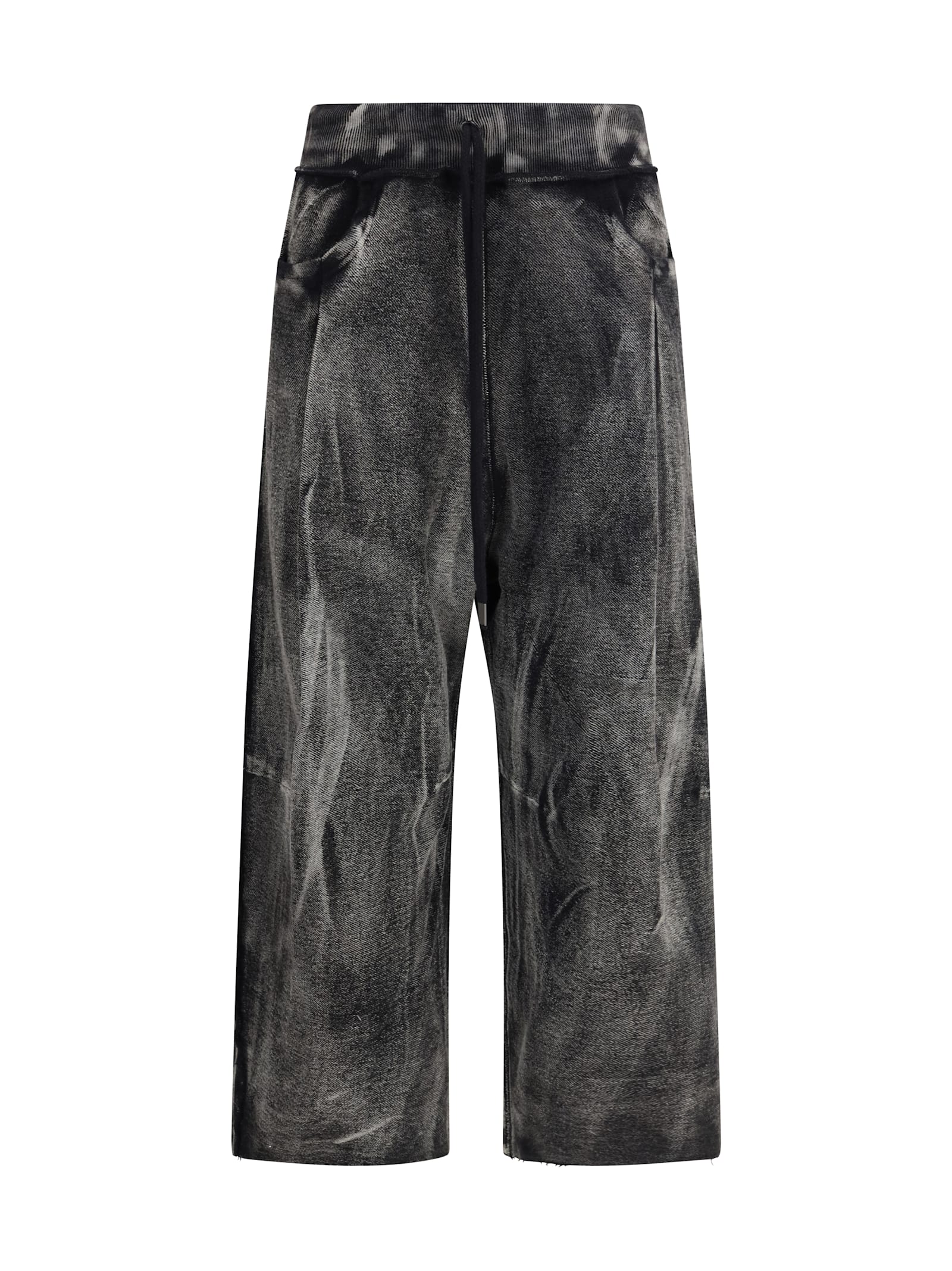 R13 Cropped Pleated Sweatpant In Black