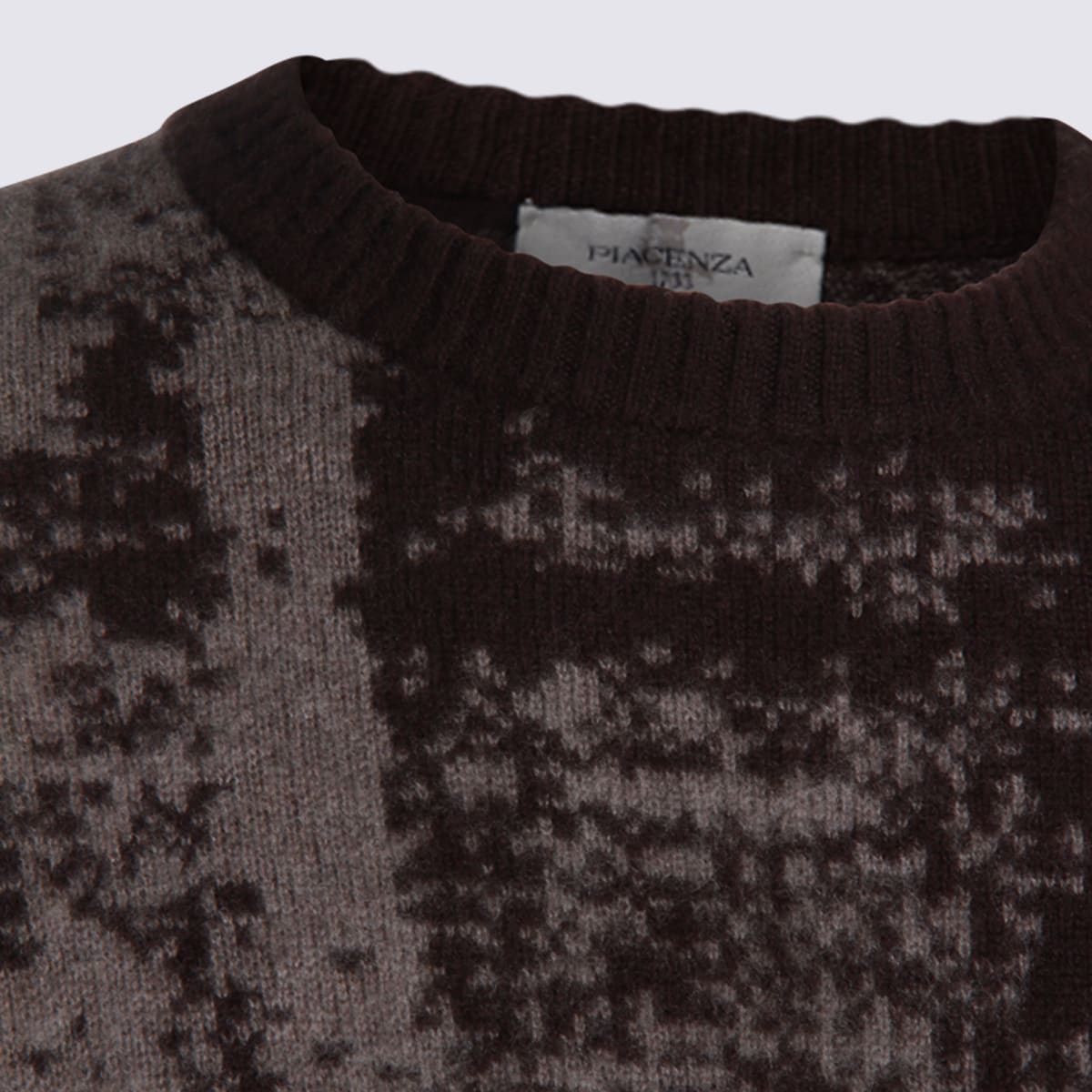 Piacenza Cashmere Brown Wool Knitwear In Gray