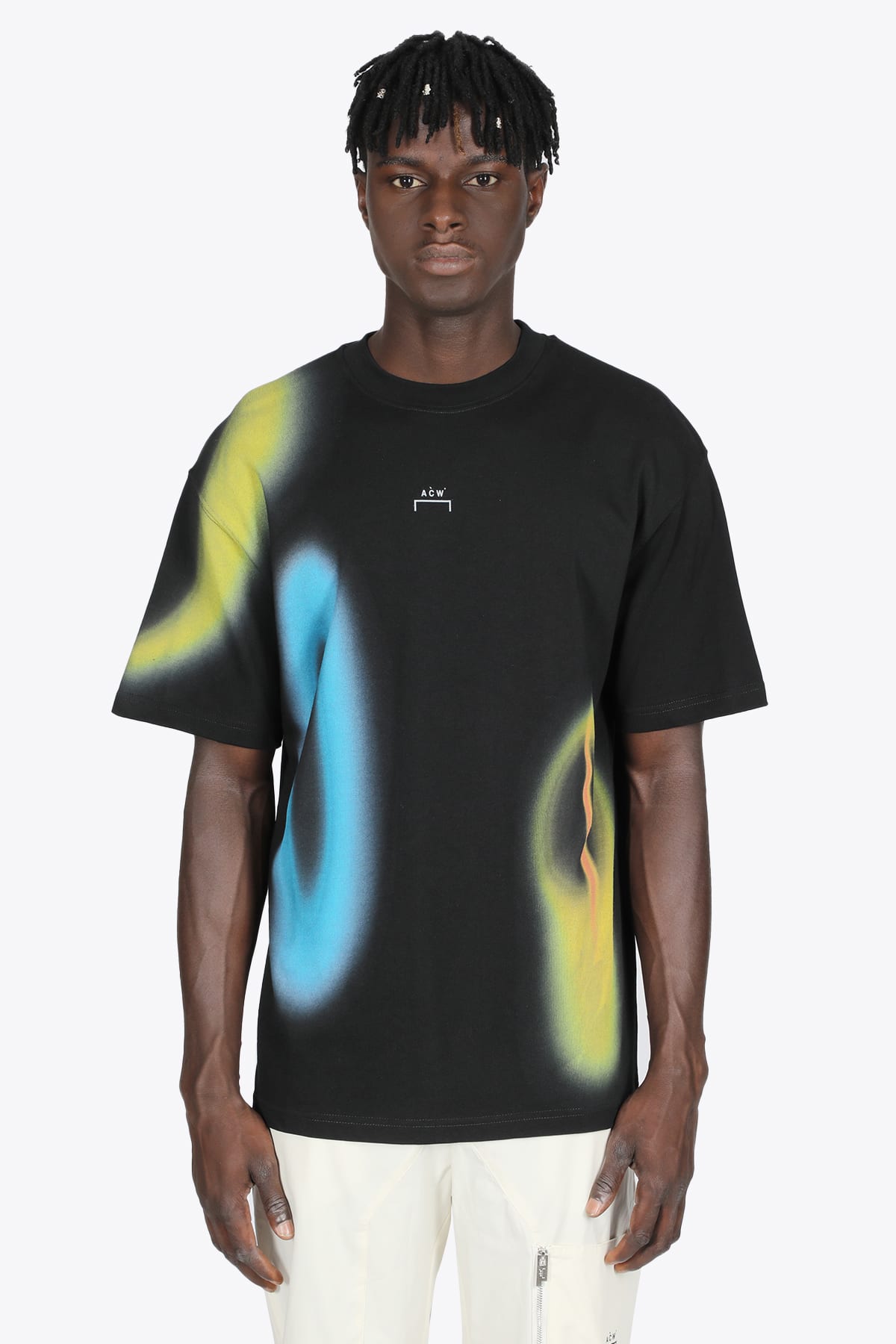 A-COLD-WALL Hypergraphic T-shirt Black cotton t-shirt with multicolor digital print