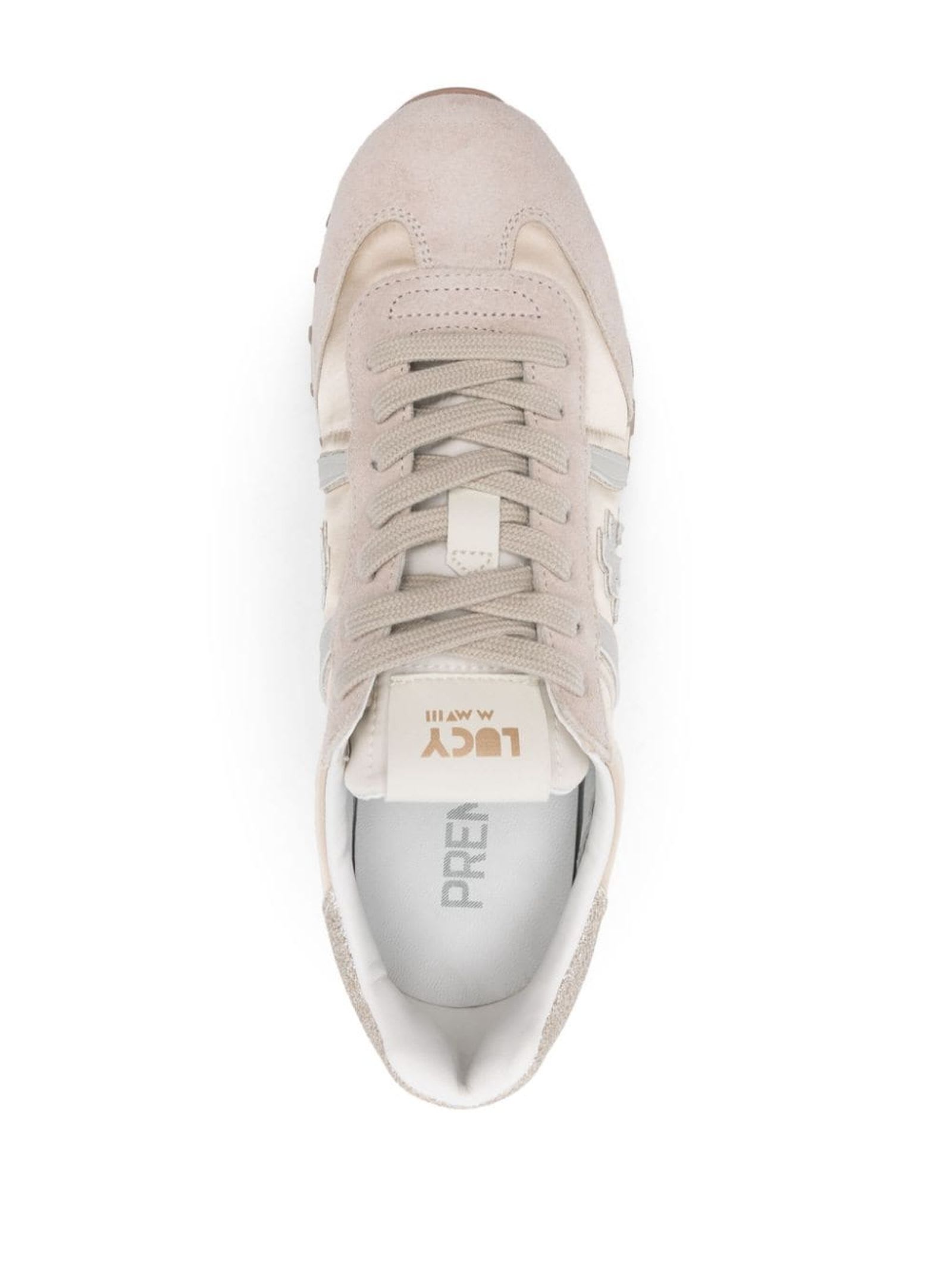 Shop Premiata Beige Lucy Sneakers