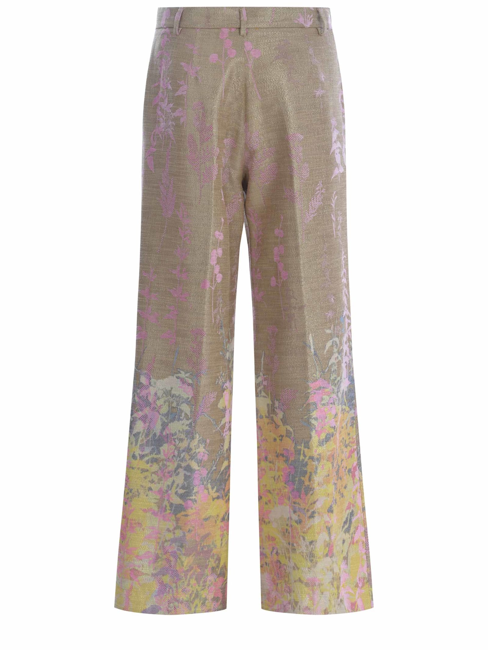 Shop Forte Forte Trousers  Heaven Made Of Jacquard Fabric In Pink