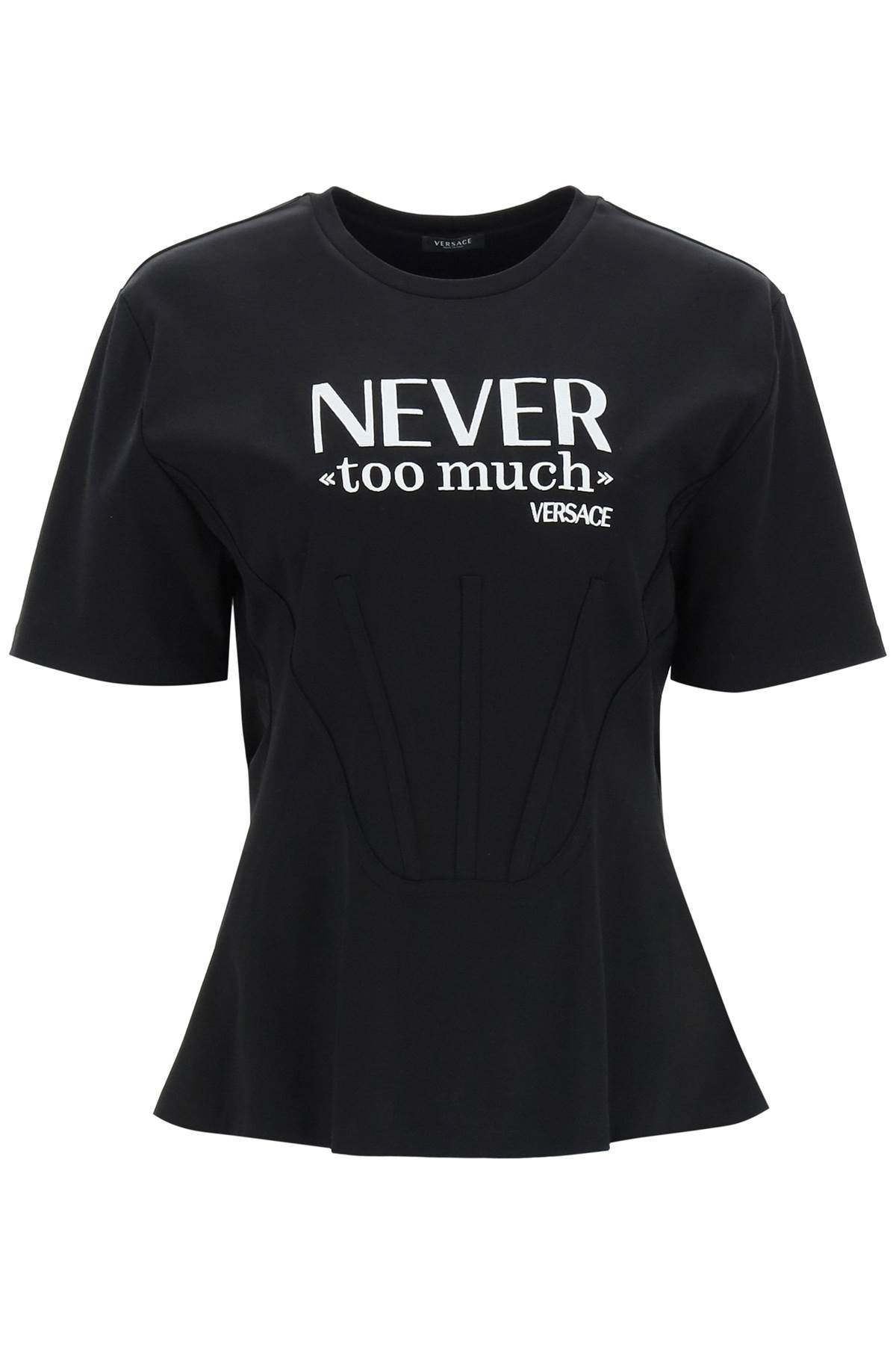 Versace Bustier-effect T-shirt With Embroidered Slogan