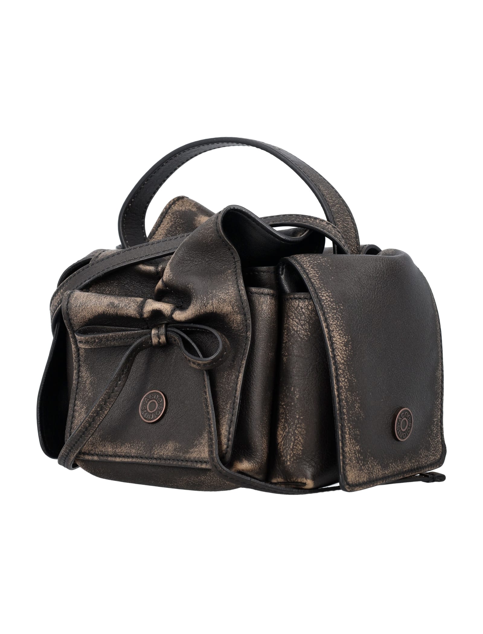 Acne Studios Multipocket Vintage Mini Bag In Dark Brown Beige