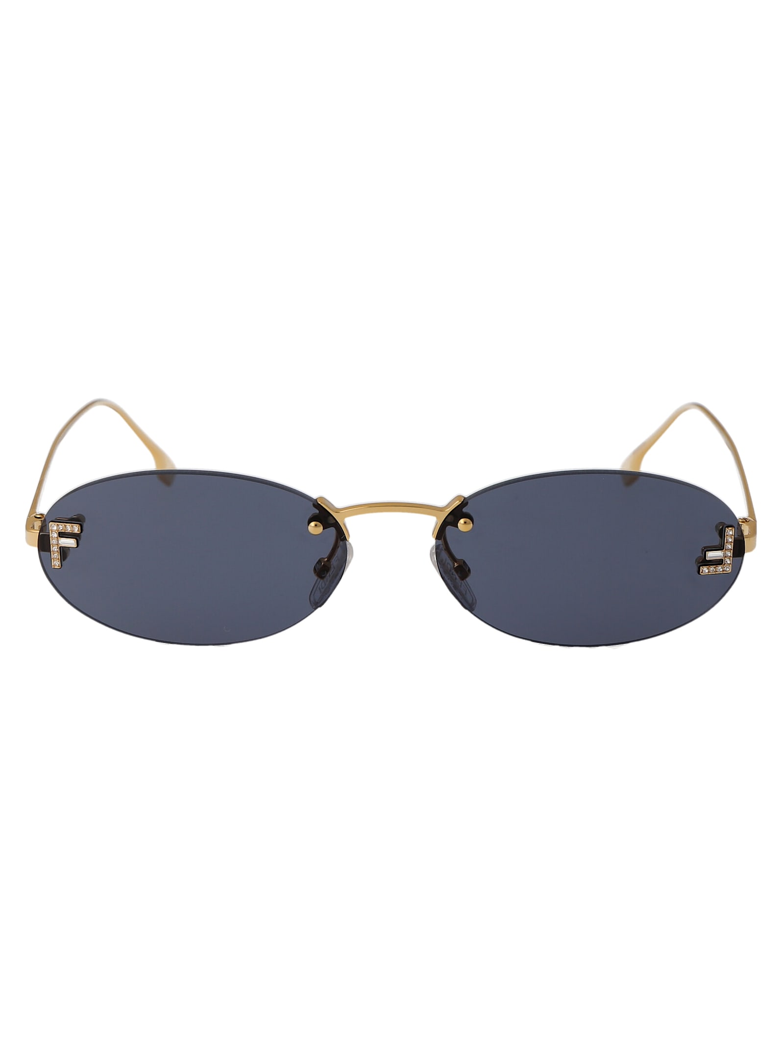 Fendi First Crystal Sunglasses In Gold