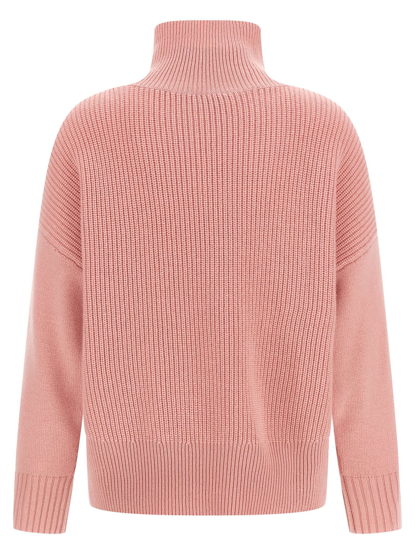 Alberto Biani Relaxed-fit Cashmere Sweater With High Neck In Pink
