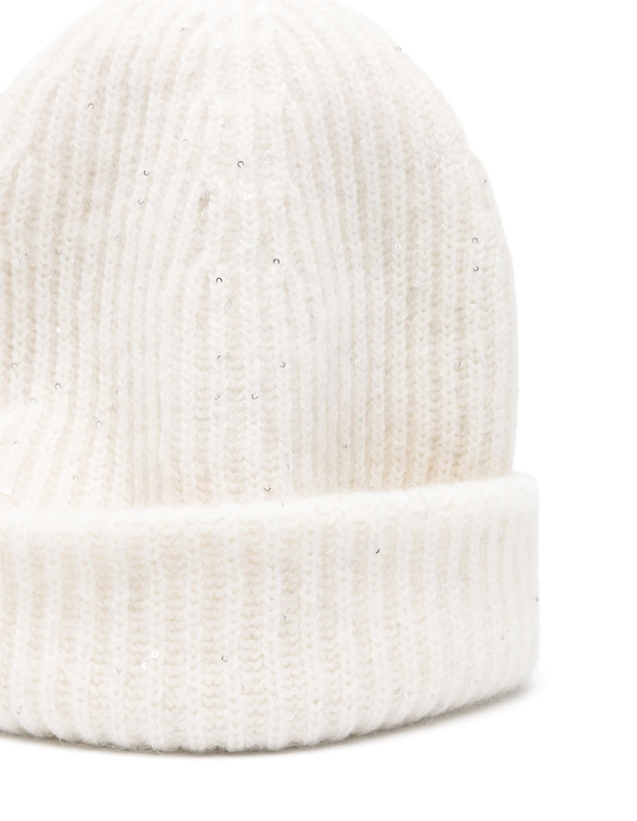 Shop Fabiana Filippi White Beanie With Sequins