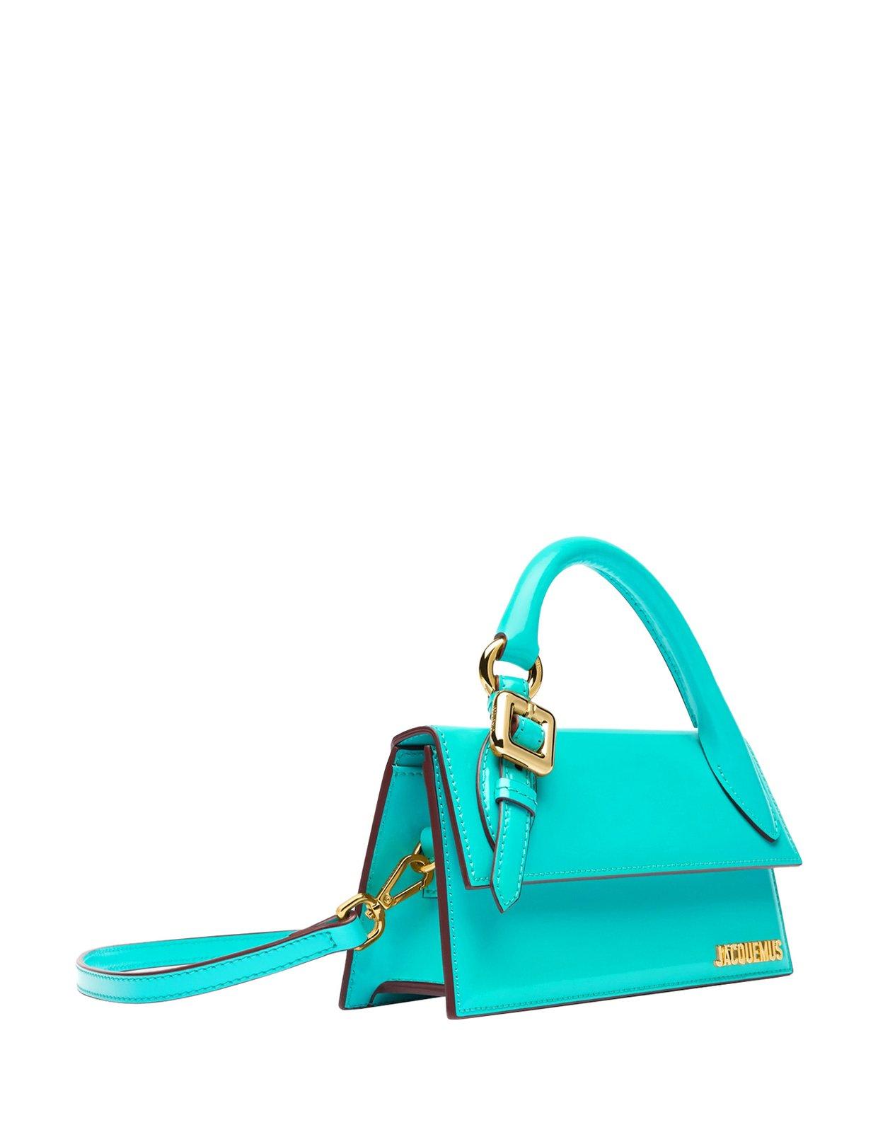 Shop Jacquemus Long Signature Buckled Handbag In Clear Blue