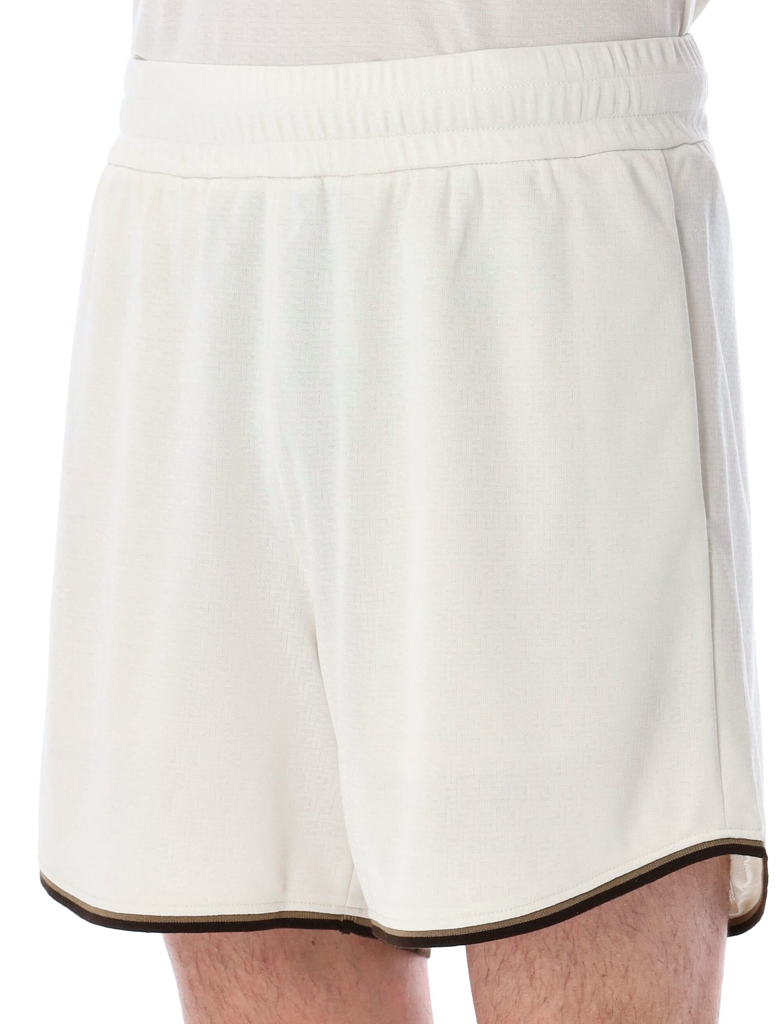 Fendi Football Bermuda Contrast Trim In White