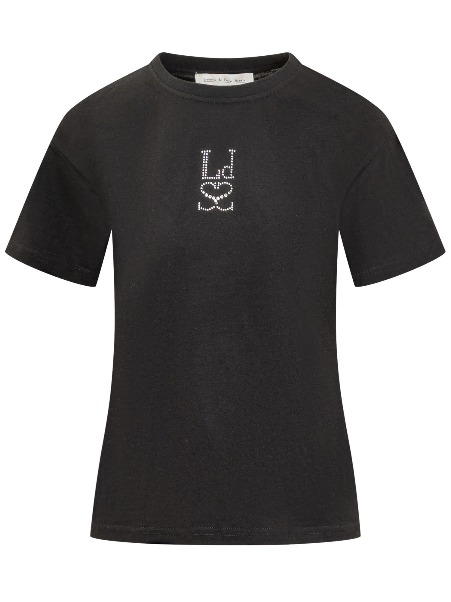Shop Ludovic De Saint Sernin Crystal T-shirt In Black