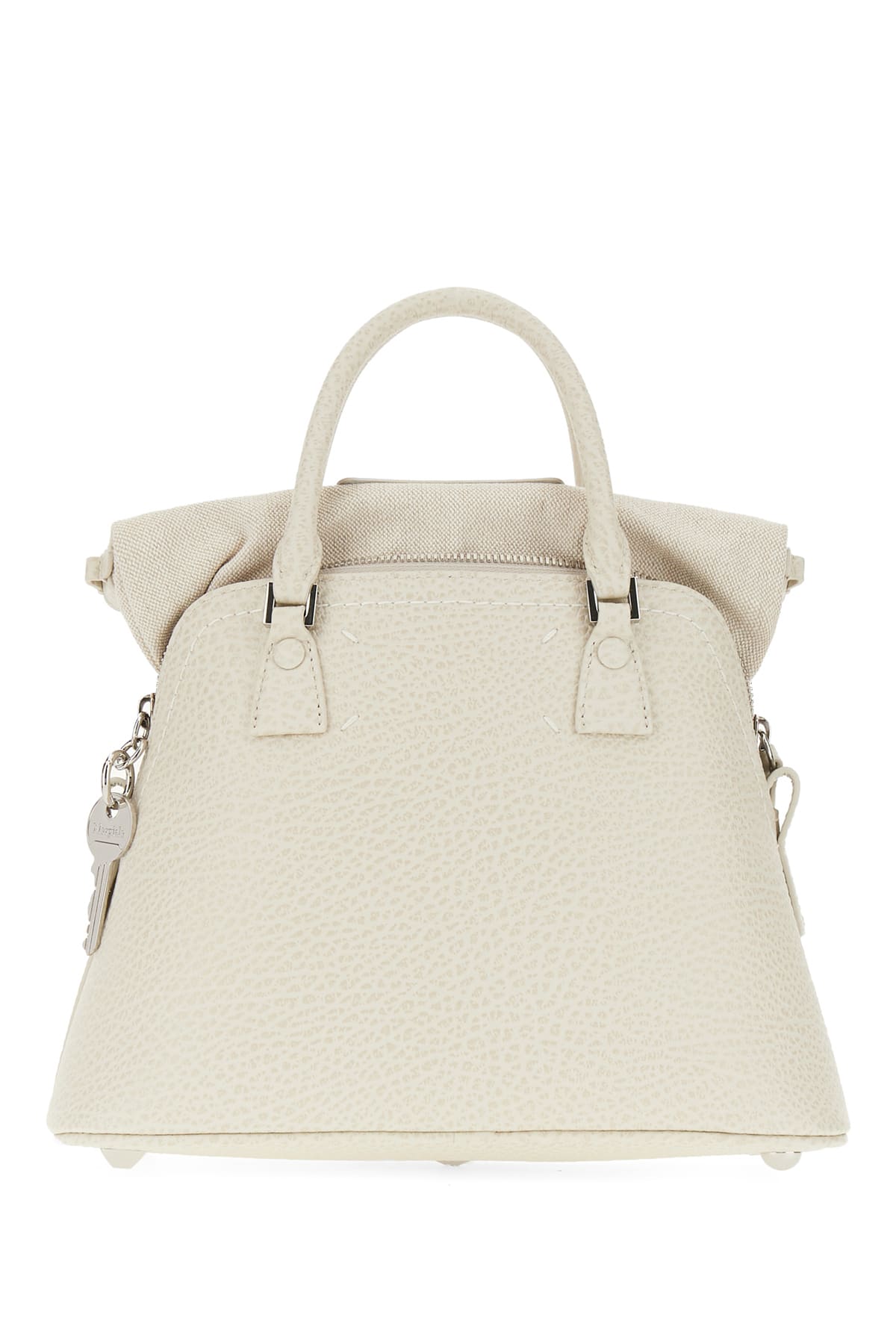 Shop Maison Margiela Ivory Leather Micro 5ac Classique Handbag In H9677