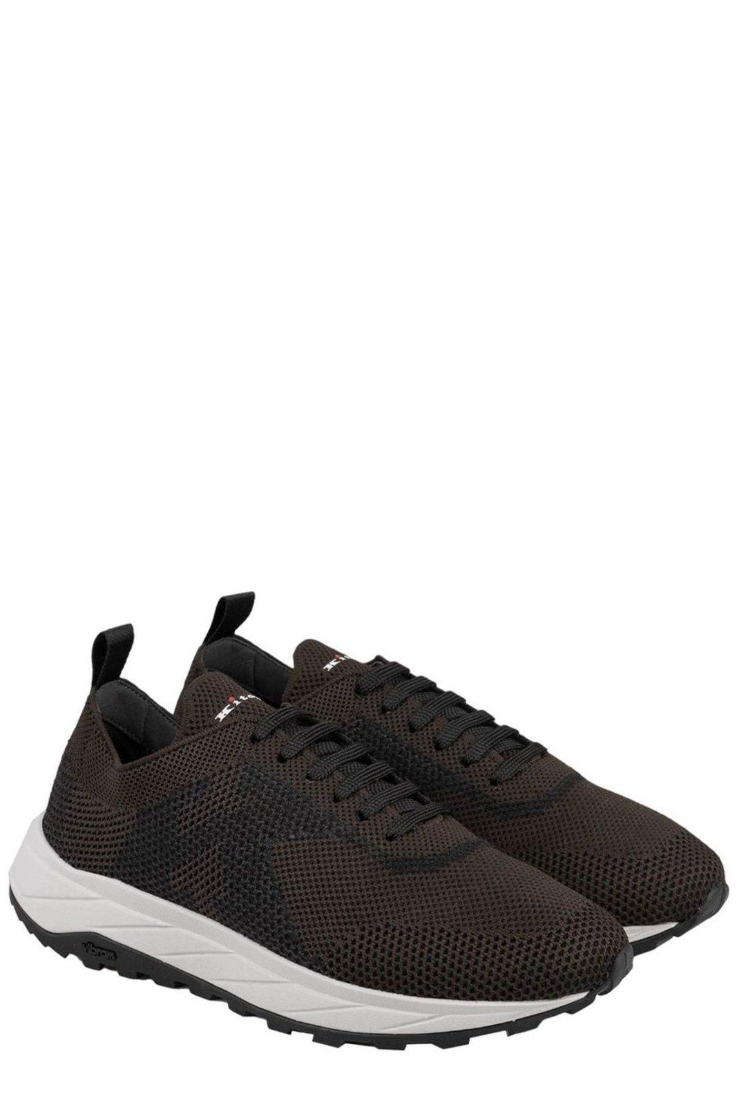 KITON KNITTED LACE-UP SNEAKERS 